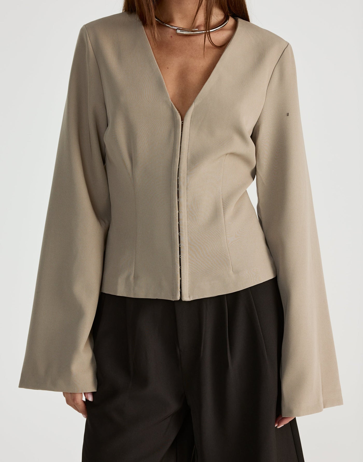 Norinne Long Sleeve Top (Pebble) | CHARCOAL Exclusive - - Women's Top - Charcoal Clothing