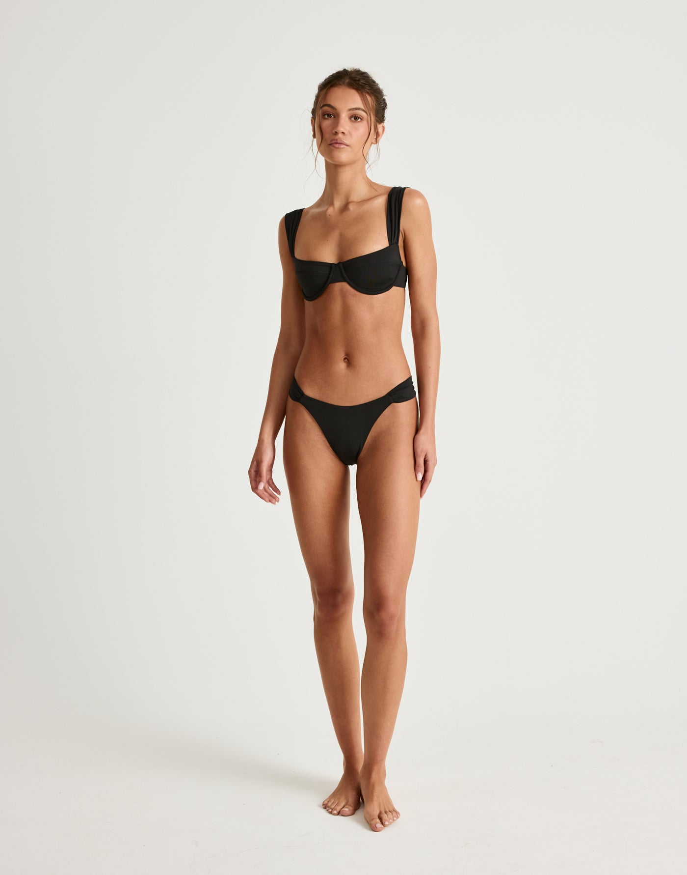Layla Balconette Bikini Top (Black) | CHARCOAL Exclusive - Balconette Unwire Cup Bikini Top - Women's Swimwear - Charcoal Clothing