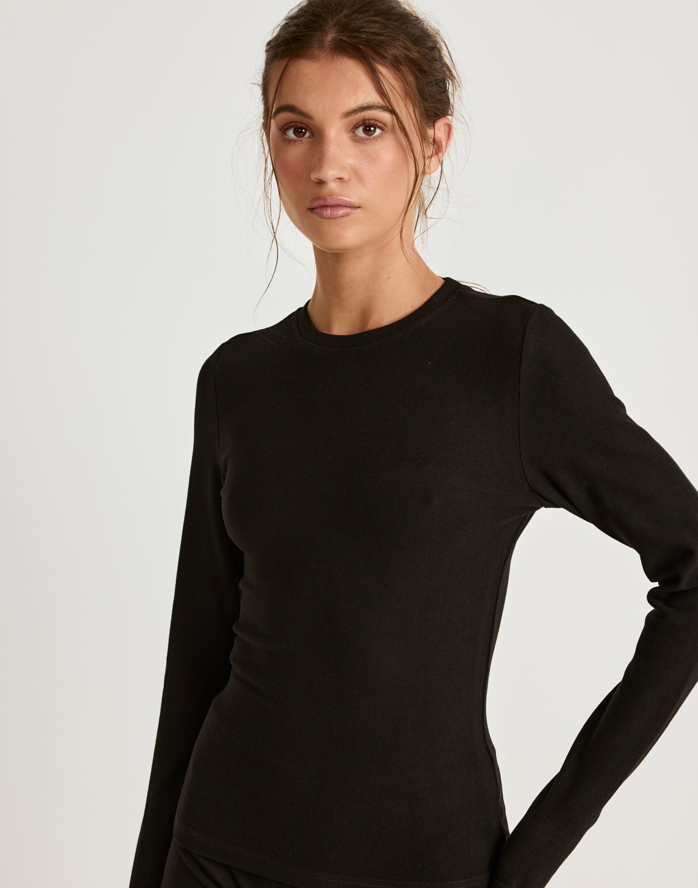 Cali Long Sleeve Top (Black) | CHARCOAL EXCLUSIVE | Long sleeve bodycon top - Women's Top - Charcoal Clothing