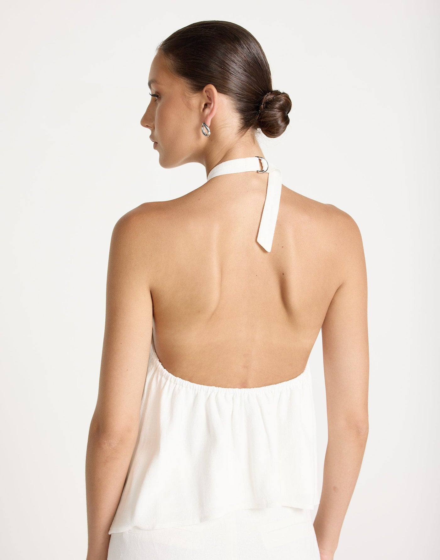 Olin Top (White) | CHARCOAL Exclusive - Halter Neck Loose Fitting Top - Women's Top - Charcoal Clothing