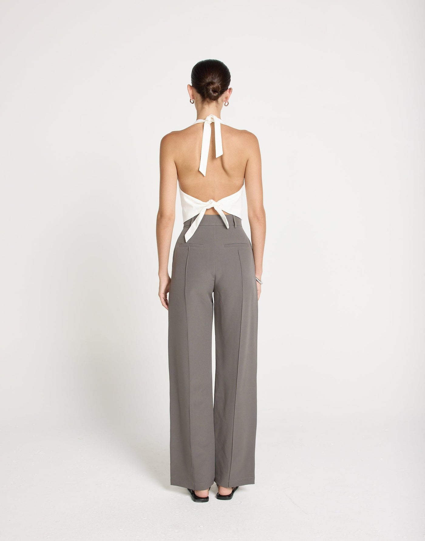 Colden Pants (Slate) - Petite | CHARCOAL EXCLUSIVE | Petite Style Tailored High Rise Pants - Women's Pants - Charcoal Clothing