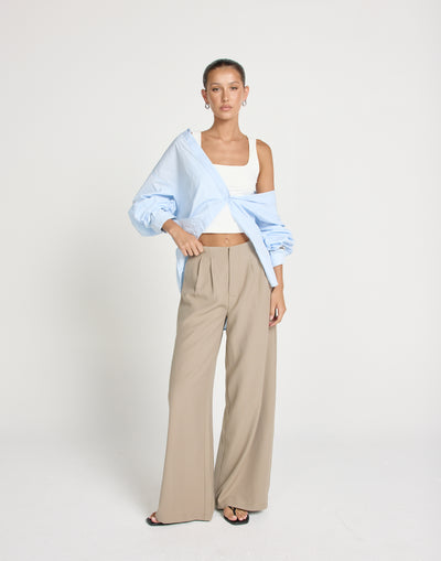 Bethany Pants (Dusty Sage) - CHARCOAL EXCLUSIVE - High Waisted Wide Leg Pants - Women's Pants - Charcoal Clothing