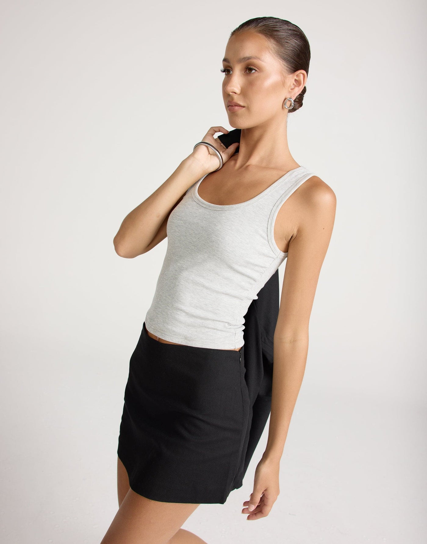 Bradshaw Mini Skirt (Black) | CHARCOAL EXCLUSIVE | Linen Mini Skirt Mid Rise - Women's Skirt - Charcoal Clothing