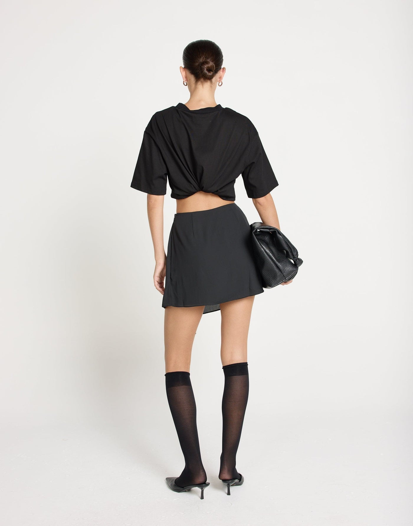 Cynthia Mini Skirt (Black) | CHARCOAL EXCLUSIVE | Tie Up Chiffon Mini Skirt - Women's Skirt - Charcoal Clothing
