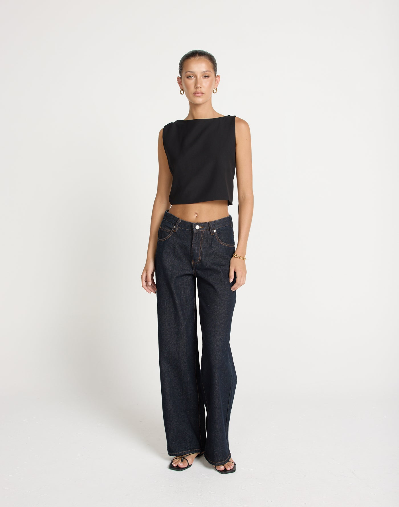 Sotiria Top (Black) | CHARCOAL EXCLUSIVE | Open Tie Up Back High Neck - Women's Top - Charcoal Clothing
