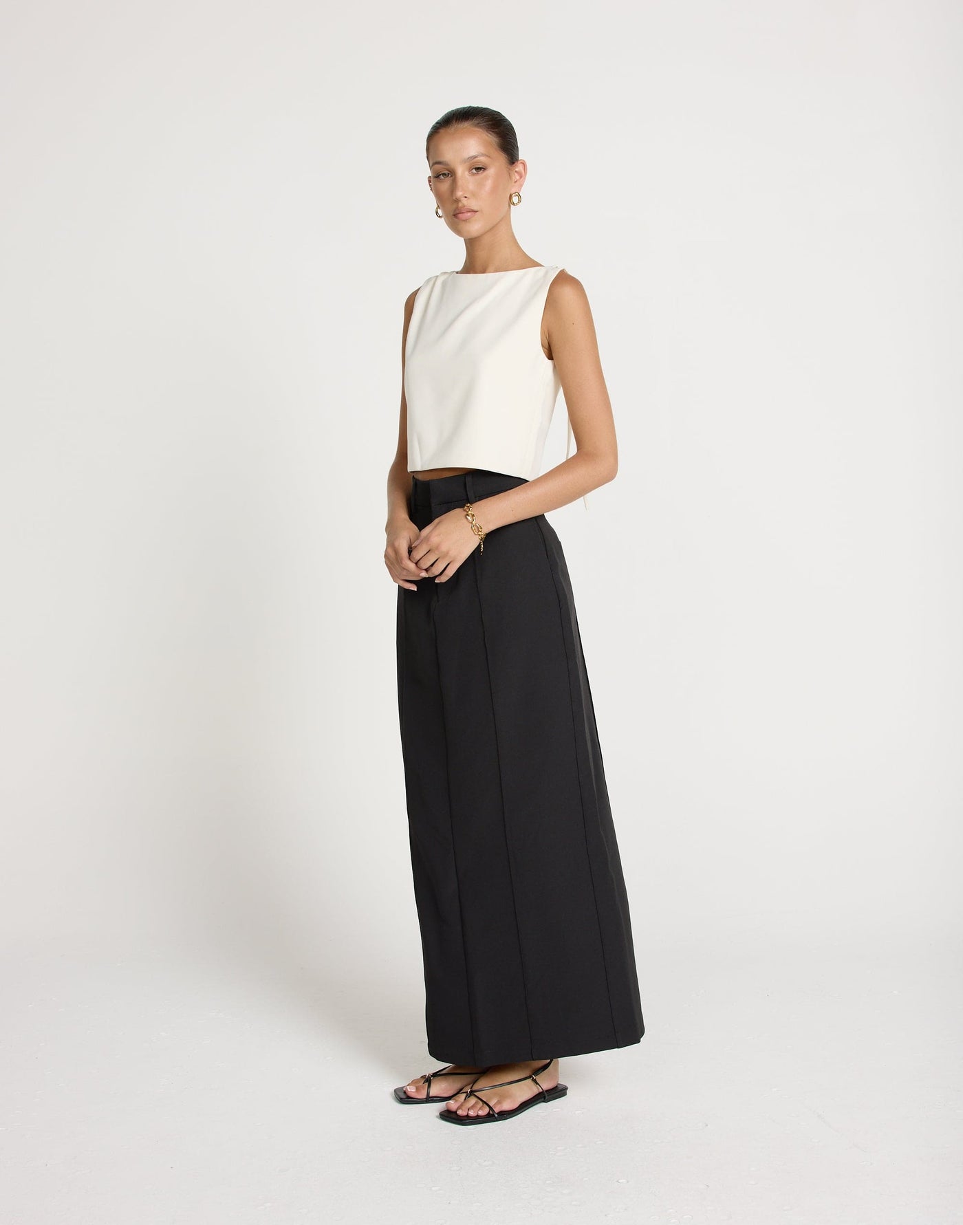Colden Maxi Skirt (Black) | CHARCOAL EXCLUSIVE | Suiting Workwear Maxi Skirt - Women's Skirts - Charcoal Clothing