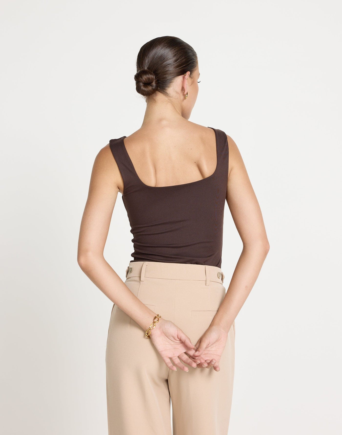 Heatwave Top (Chocolate) | CHARCOAL Exclusive - Boat Neckline Bodycon Butter Jersey Top - Women's Top - Charcoal Clothing