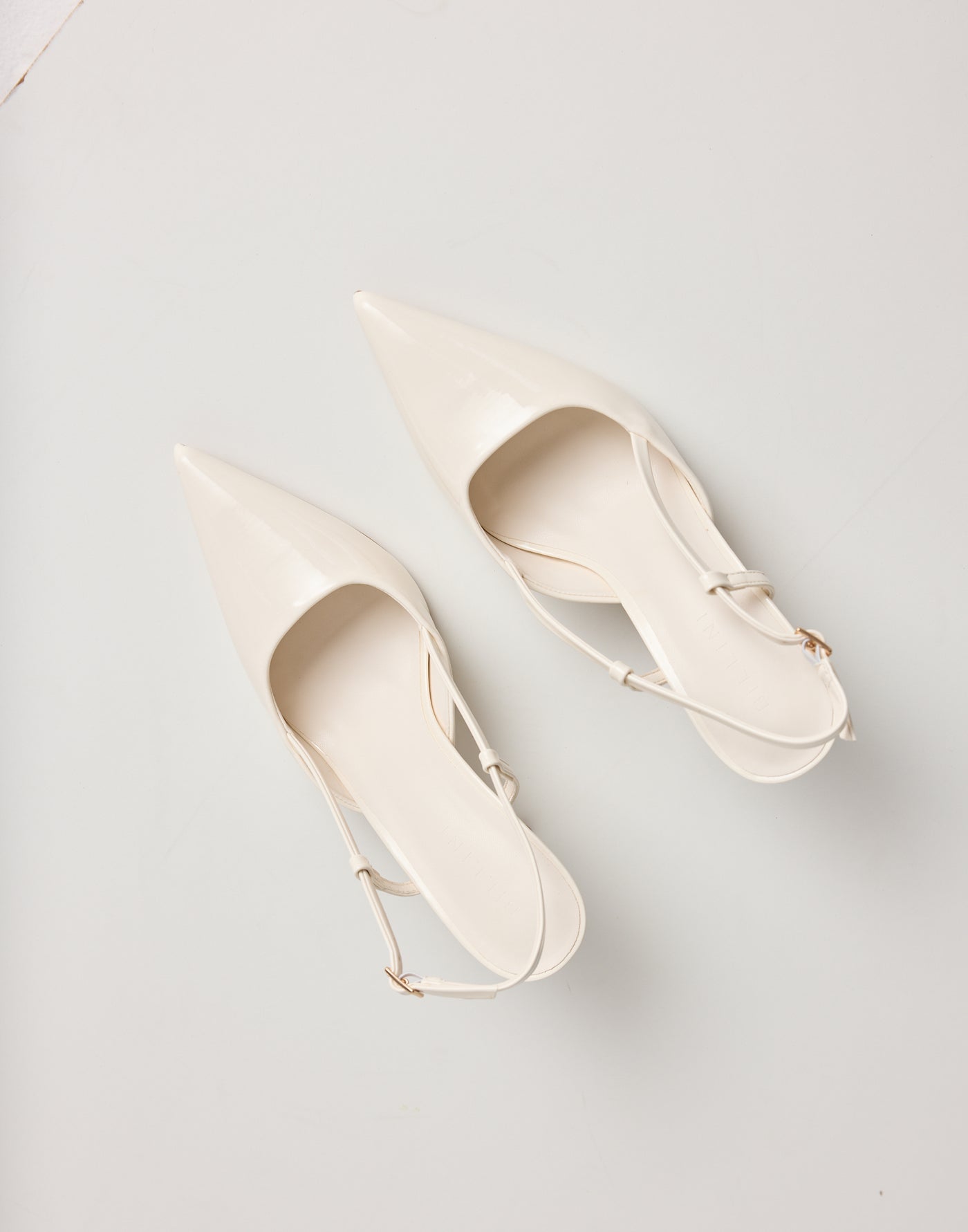 Bethany Heels (Bone Patent) - By Billini - Bone Pointed Toe Slingback Heel - Women's Shoes - Charcoal Clothing