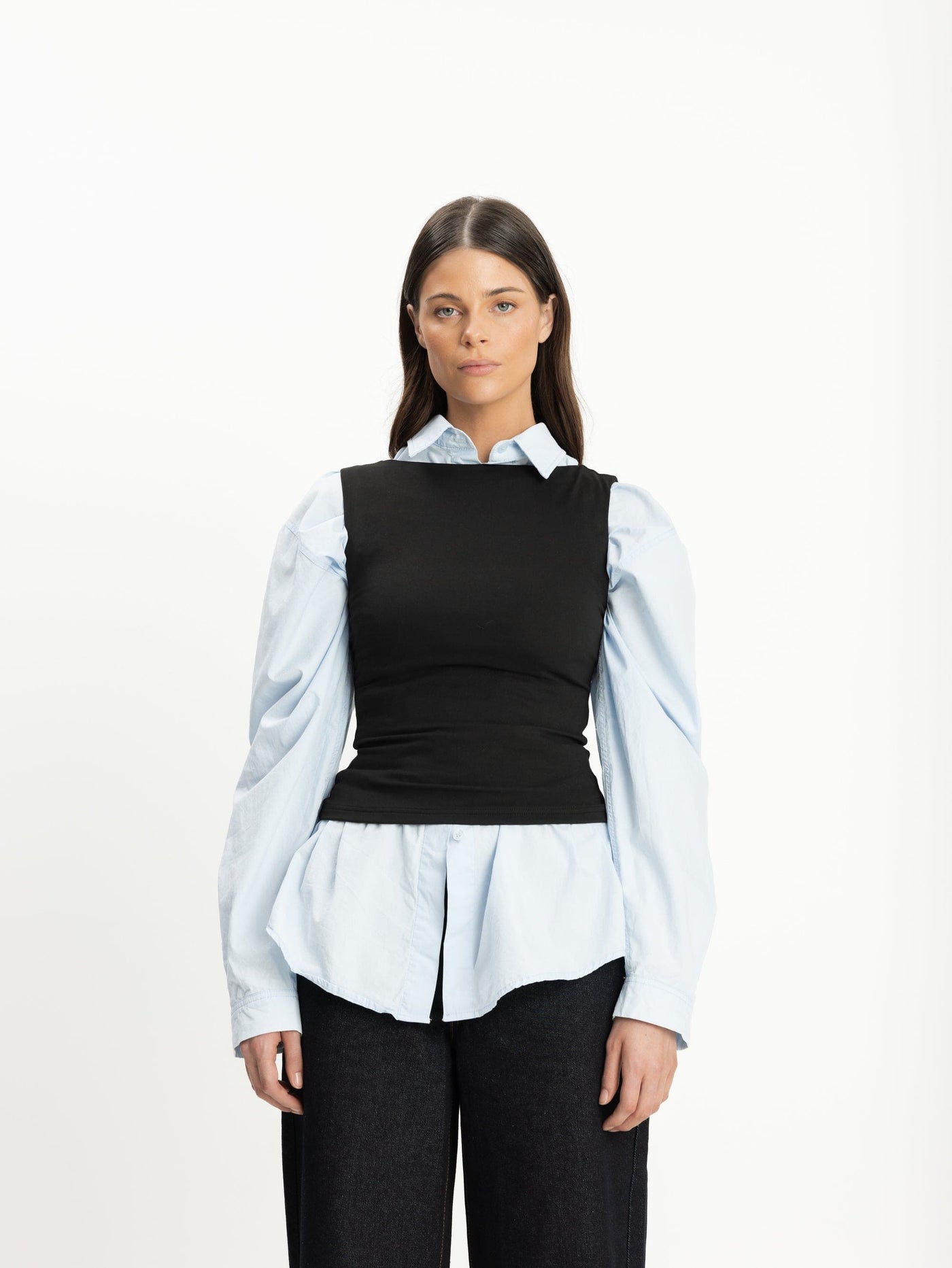 Heatwave Top (Black) | CHARCOAL Exclusive - Boat Neckline Bodycon Butter Jersey Top - Women's Top - Charcoal Clothing