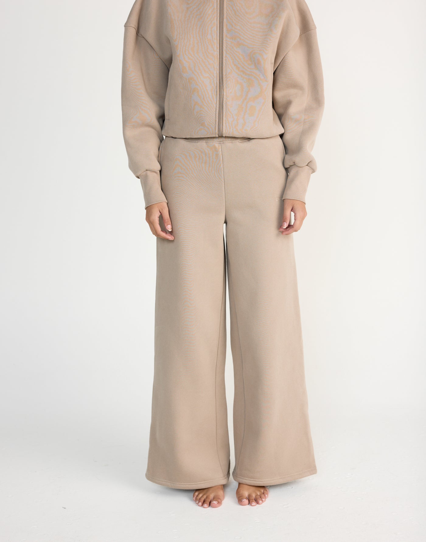 River Wide Leg Tracksuit Pants (Stone) | CHARCOAL EXCLUSIVE | High waisted tracksuit pants with a wide leg - Women's Pants - Charcoal Clothing