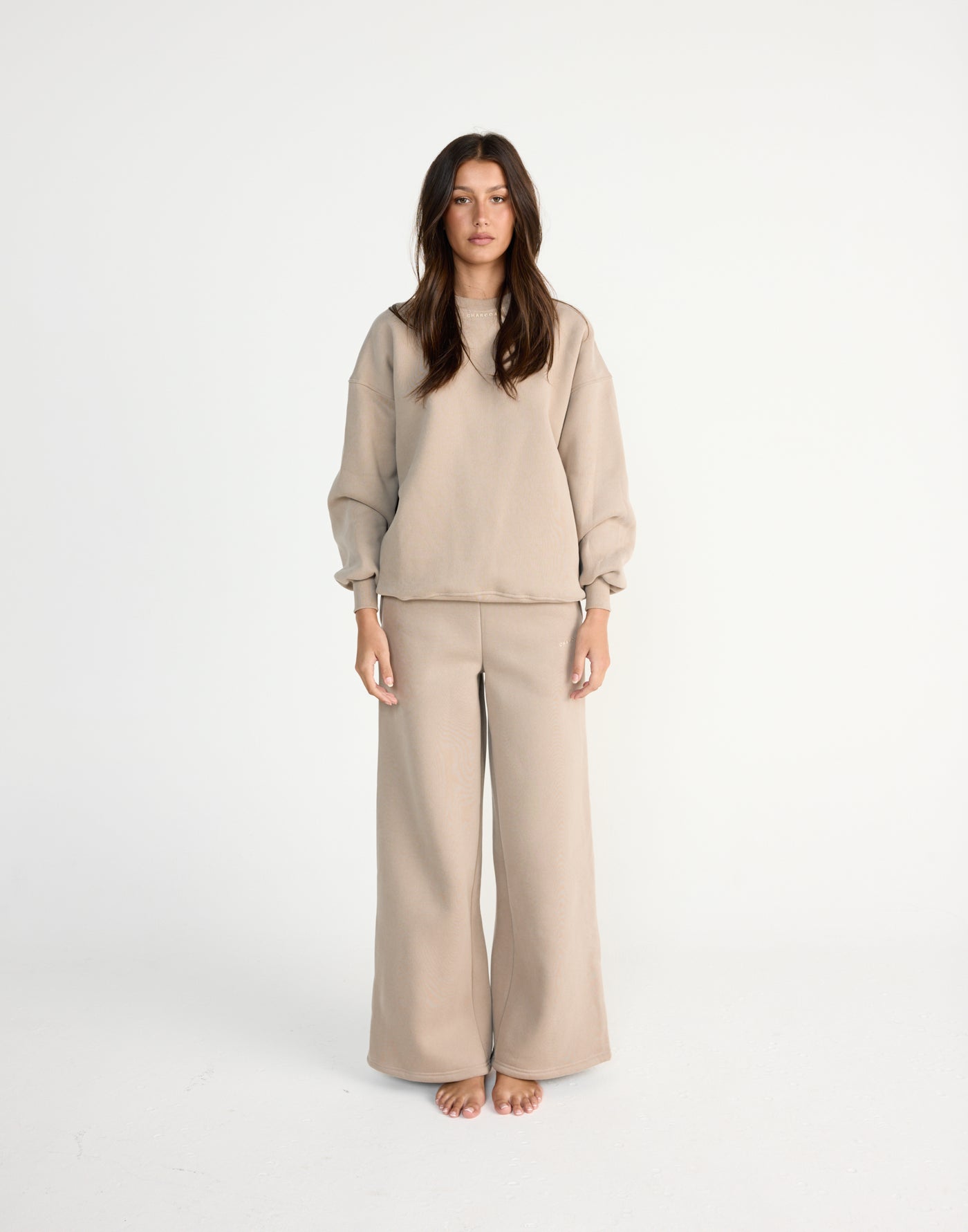 Ellis Sweatshirt (Stone) | CHARCOAL EXCLUSIVE | Crew neck jumper with fleece lining - Women's Outerwear - Charcoal Clothing
