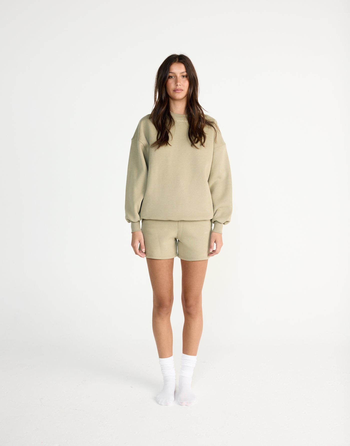 Ellis Sweatshirt (Matcha) | CHARCOAL EXCLUSIVE | Crew neck jumper with fleece lining - Women's Outerwear - Charcoal Clothing