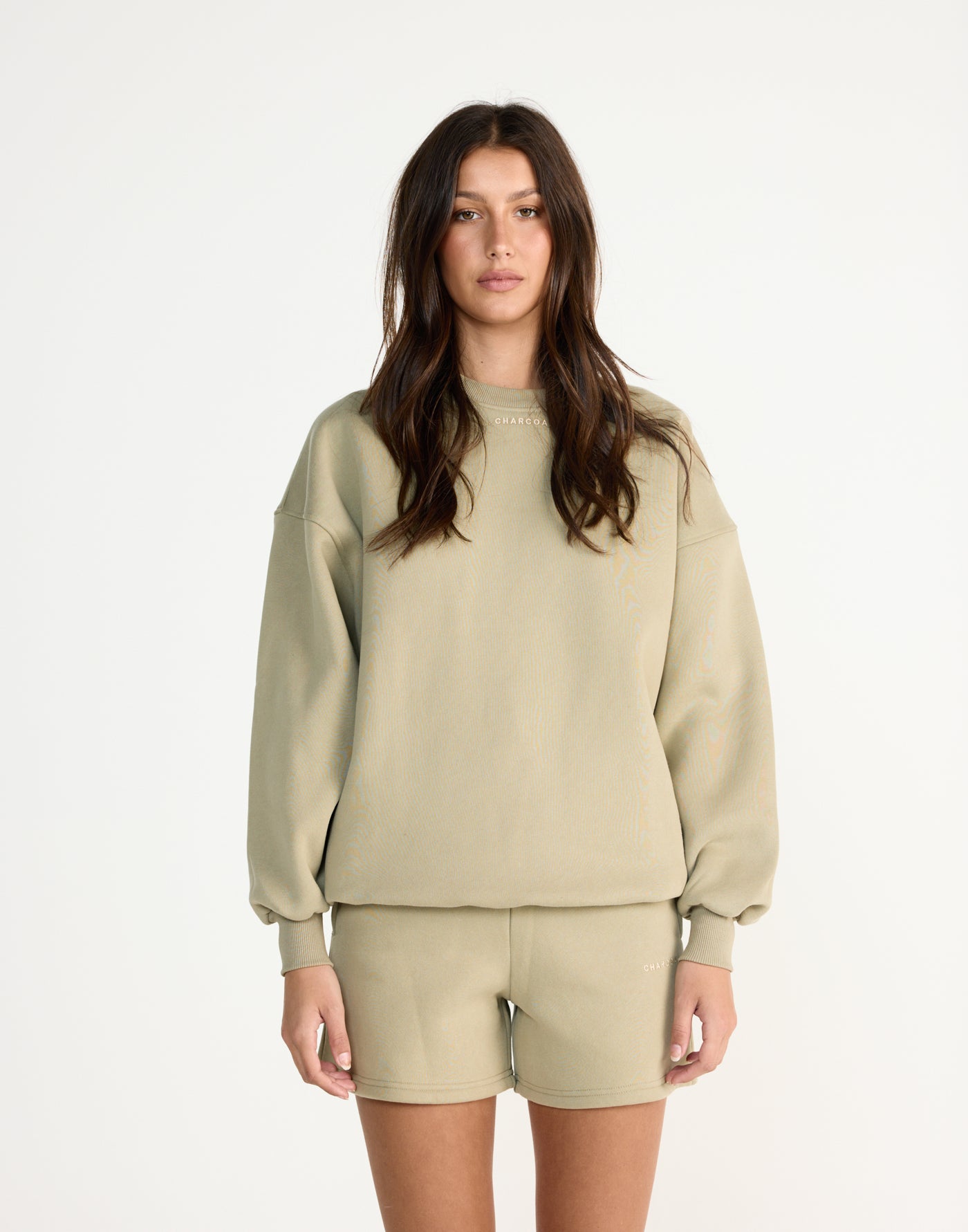 Ellis Sweatshirt (Matcha) | CHARCOAL EXCLUSIVE | Crew neck jumper with fleece lining - Women's Outerwear - Charcoal Clothing