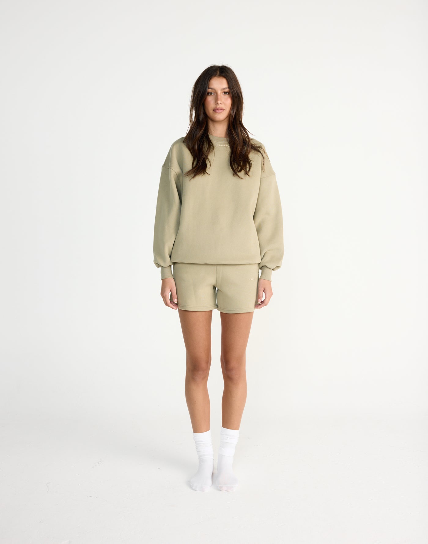 Ellis Sweatshirt (Matcha) | CHARCOAL EXCLUSIVE | Crew neck jumper with fleece lining - Women's Outerwear - Charcoal Clothing