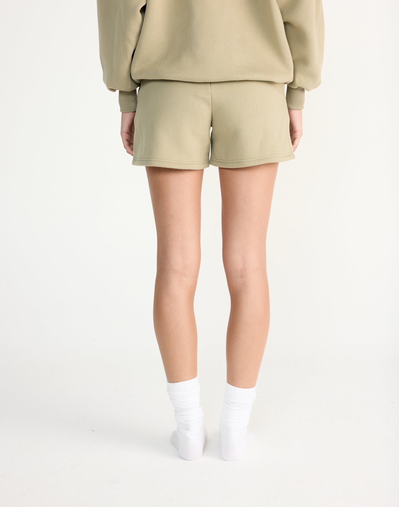 River Sweat Shorts (Matcha) | CHARCOAL EXCLUSIVE | High waisted tracksuit shorts with fleece lining - Women's Shorts - Charcoal Clothing