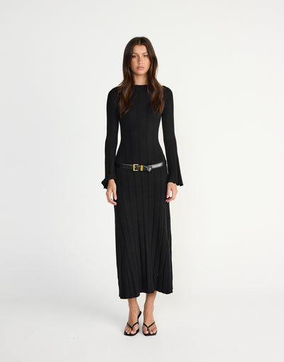 Robin Long Sleeve Maxi Dress (Black) | CHARCOAL Exclusive - - Women's Dress - Charcoal Clothing