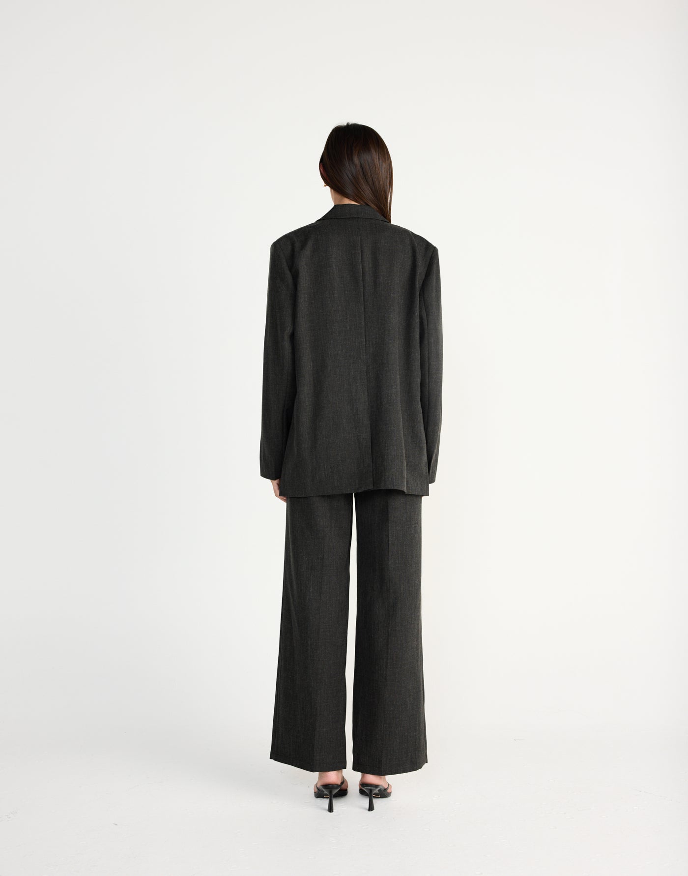 Reagan Blazer (Black Marle) | CHARCOAL EXCLUSIVE | Oversized blazer with shoulder pads - Women's Outerwear - Charcoal Clothing