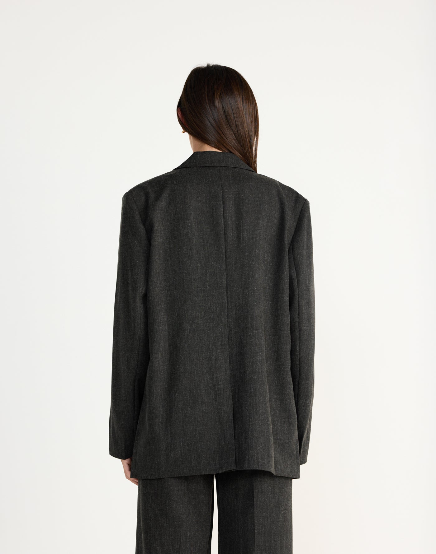 Reagan Blazer (Black Marle) | CHARCOAL EXCLUSIVE | Oversized blazer with shoulder pads - Women's Outerwear - Charcoal Clothing