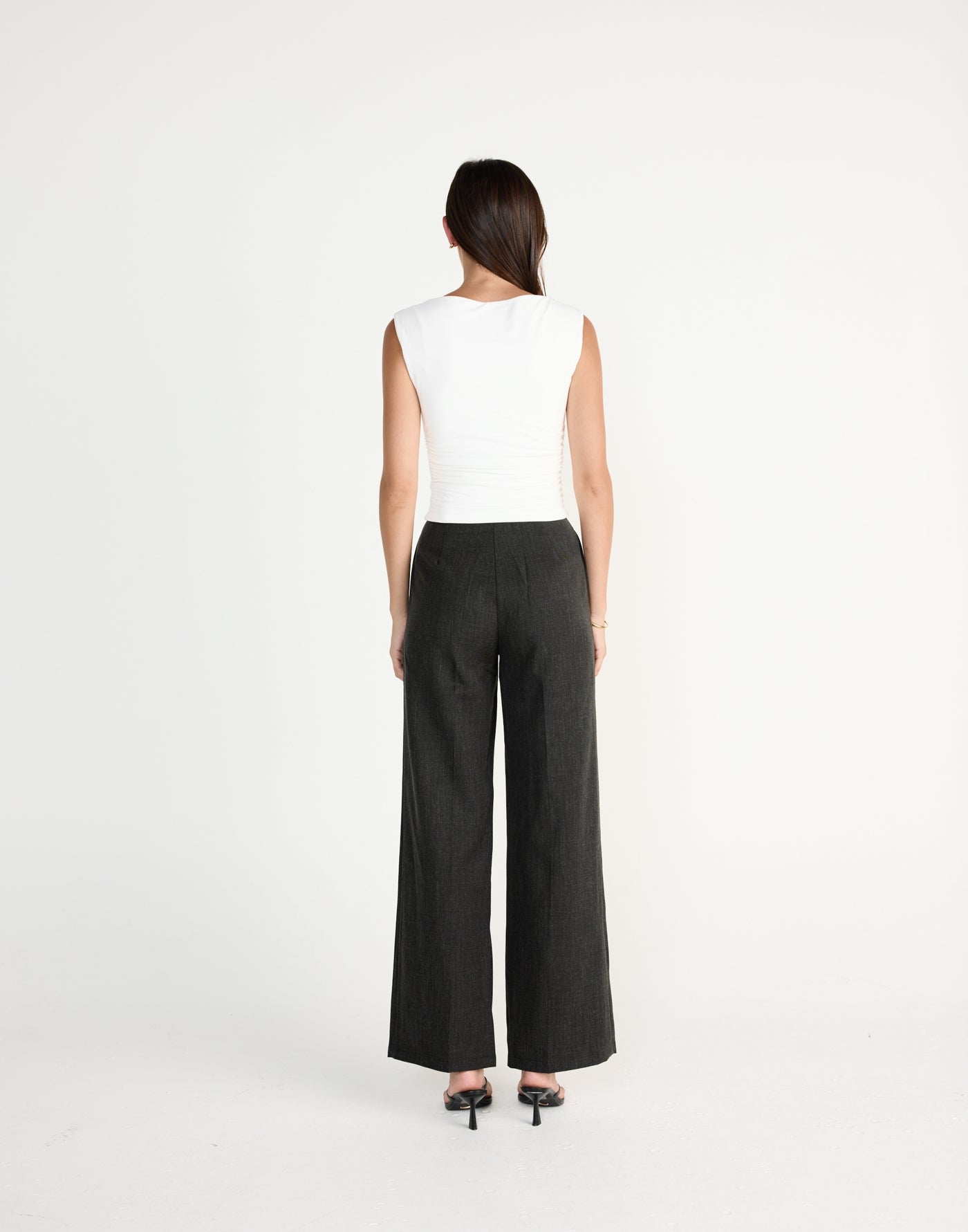 Kellan Top (White) | CHARCOAL EXCLUSIVE | Boatneck top bodycon and gathering on sides - Women's Top - Charcoal Clothing