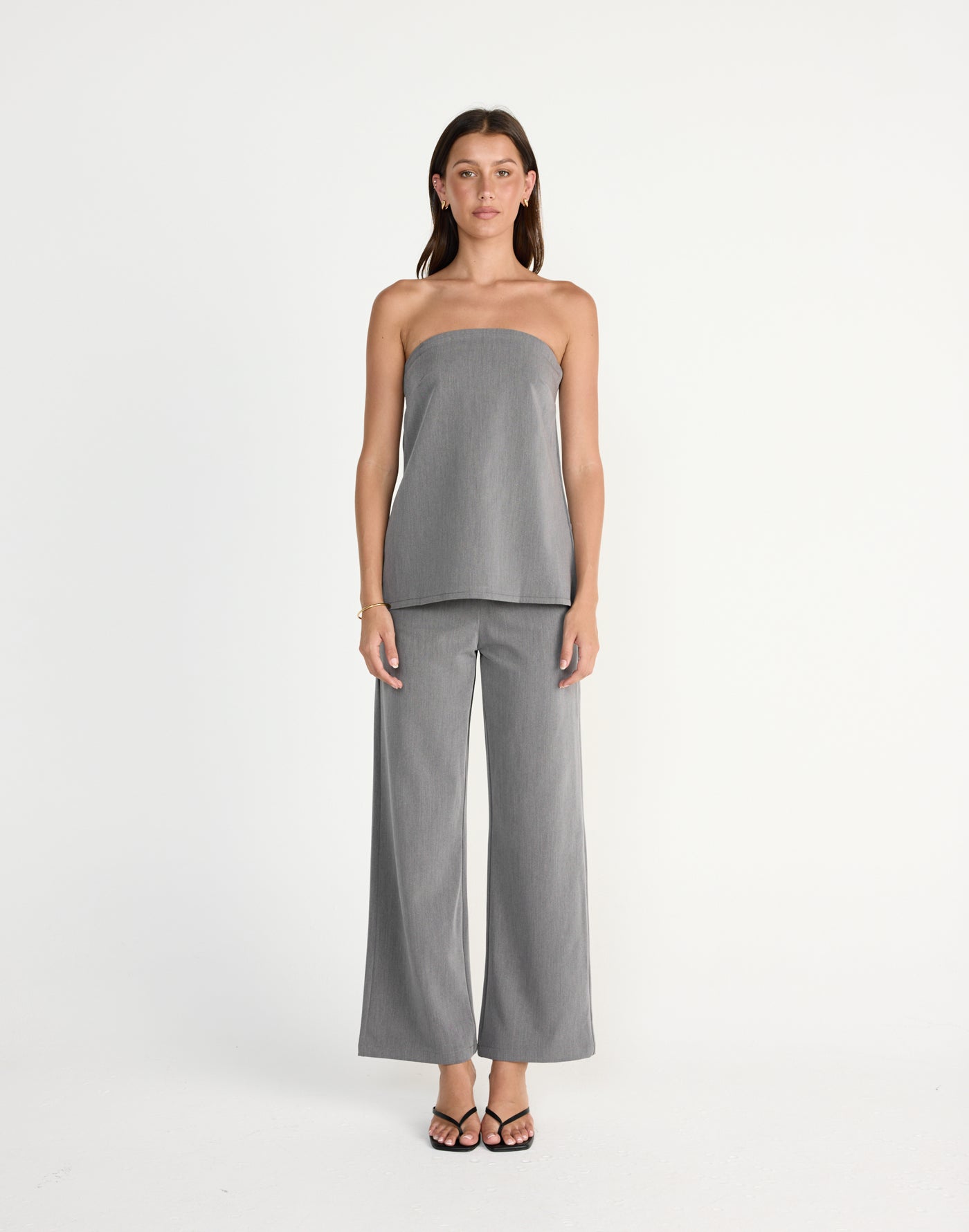 Kippa Pants (Grey) | CHARCOAL EXCLUSIVE | Straight leg mid rise pants - Women's Pants - Charcoal Clothing