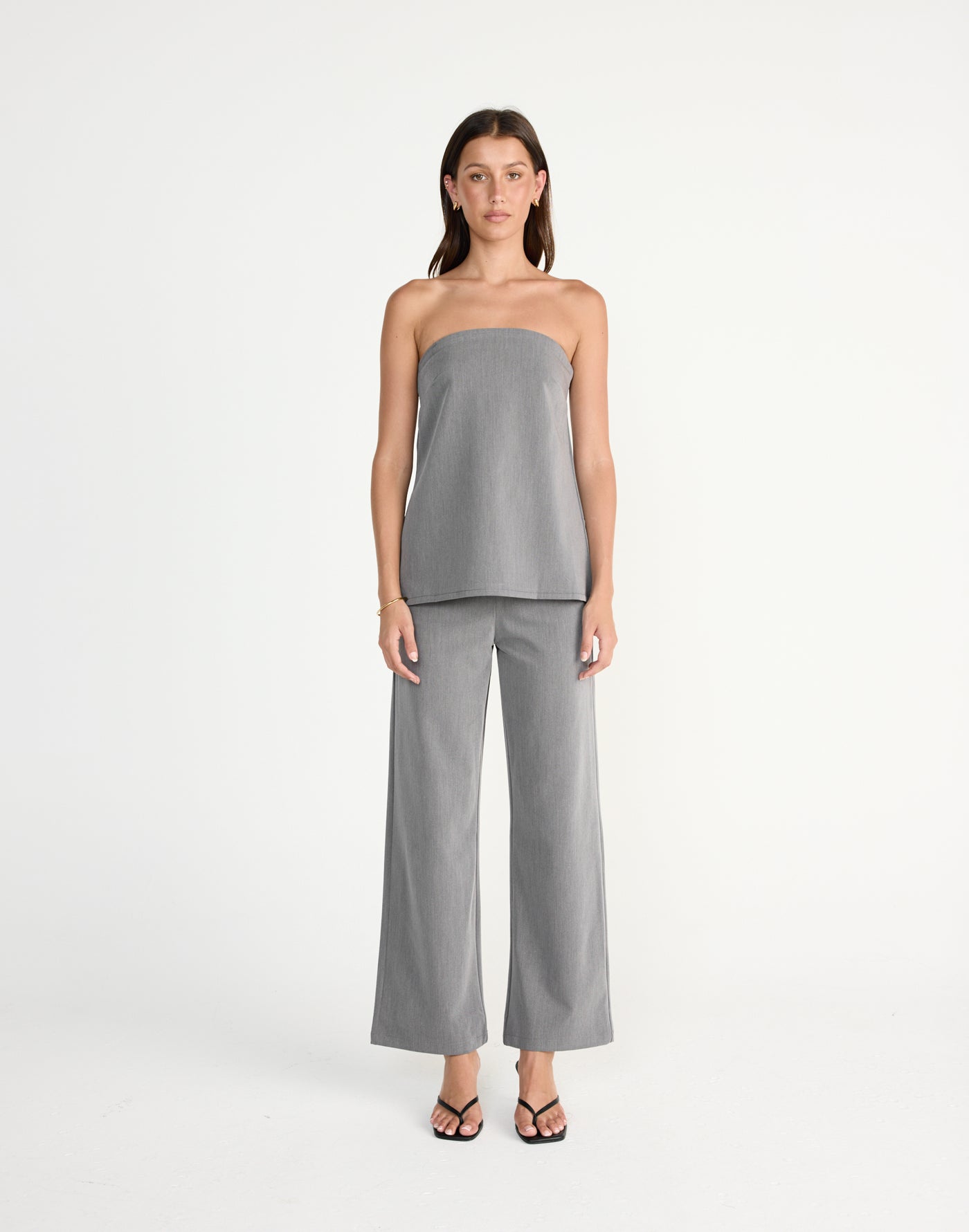 Kippa Top (Grey) | CHARCOAL EXCLUSIVE | Strapless oversized top with adjustable back tie - Women's Top - Charcoal Clothing