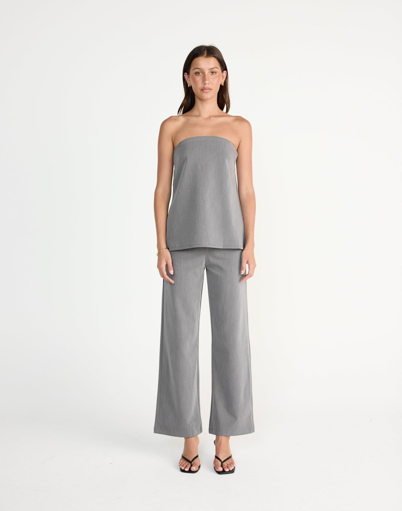 Kippa Top (Grey) | CHARCOAL EXCLUSIVE | Strapless oversized top with adjustable back tie - Women's Top - Charcoal Clothing