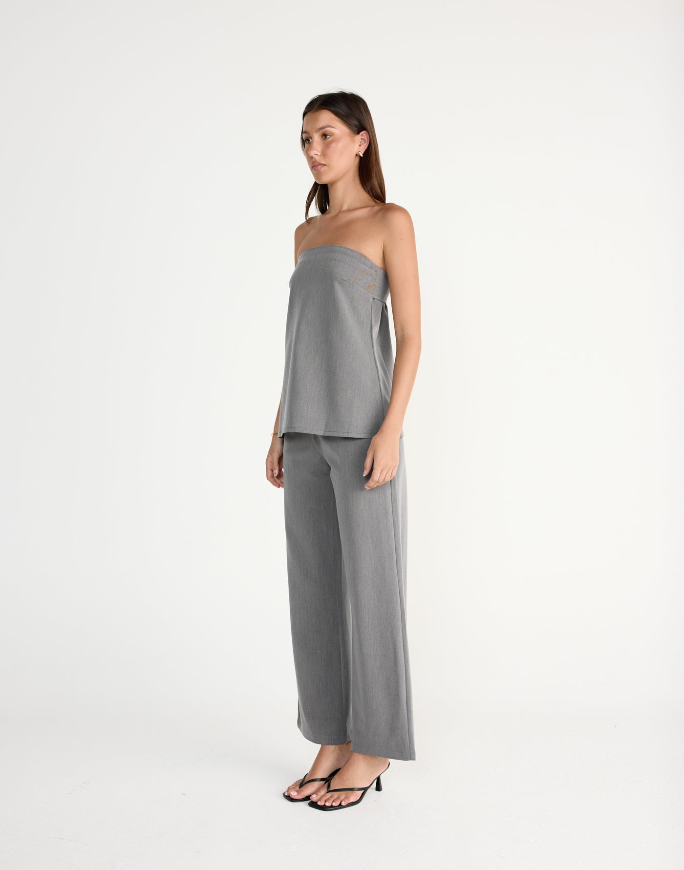 Kippa Top (Grey) | CHARCOAL EXCLUSIVE | Strapless oversized top with adjustable back tie - Women's Top - Charcoal Clothing