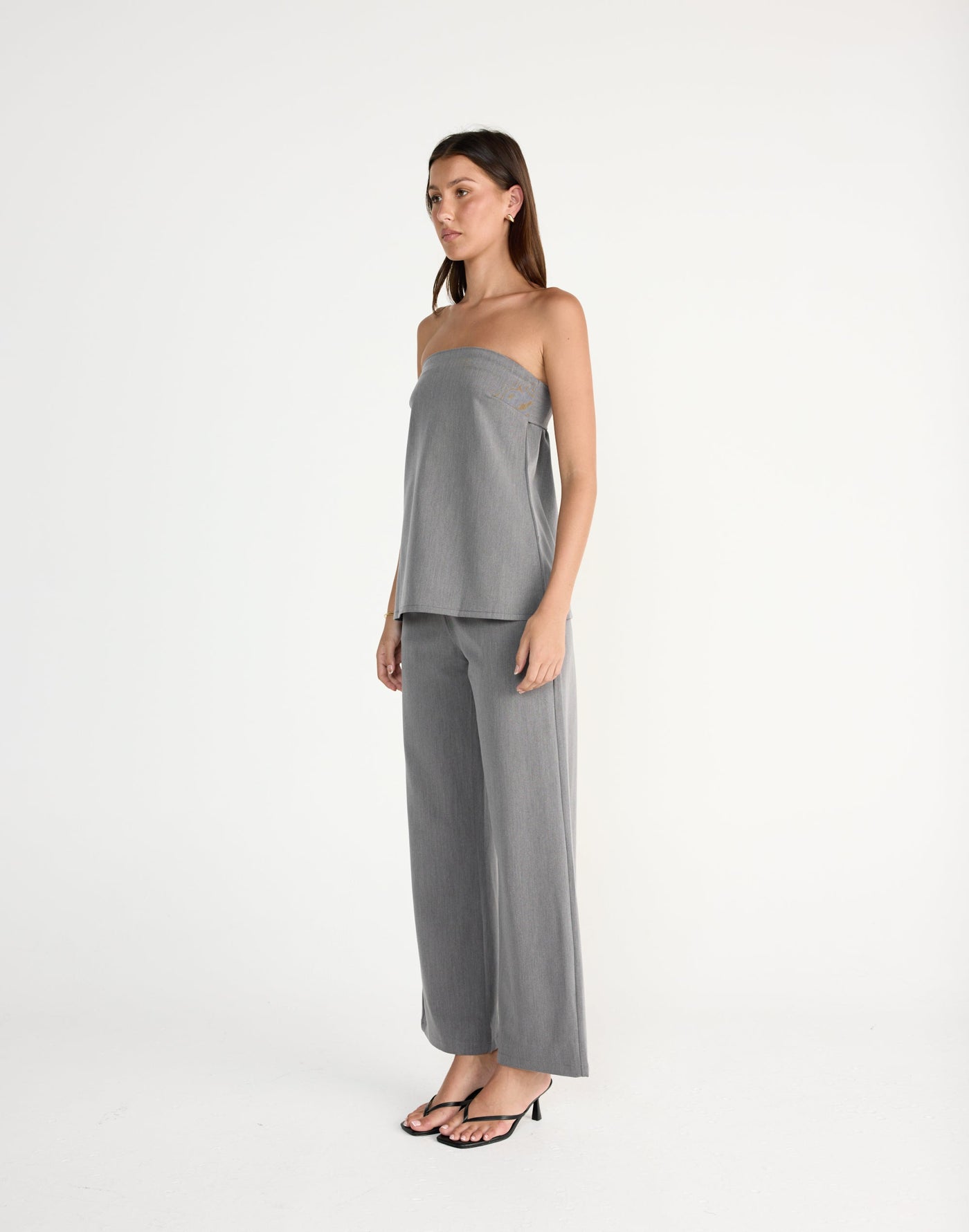 Kippa Top (Grey) | CHARCOAL EXCLUSIVE | Strapless oversized top with adjustable back tie - Women's Top - Charcoal Clothing