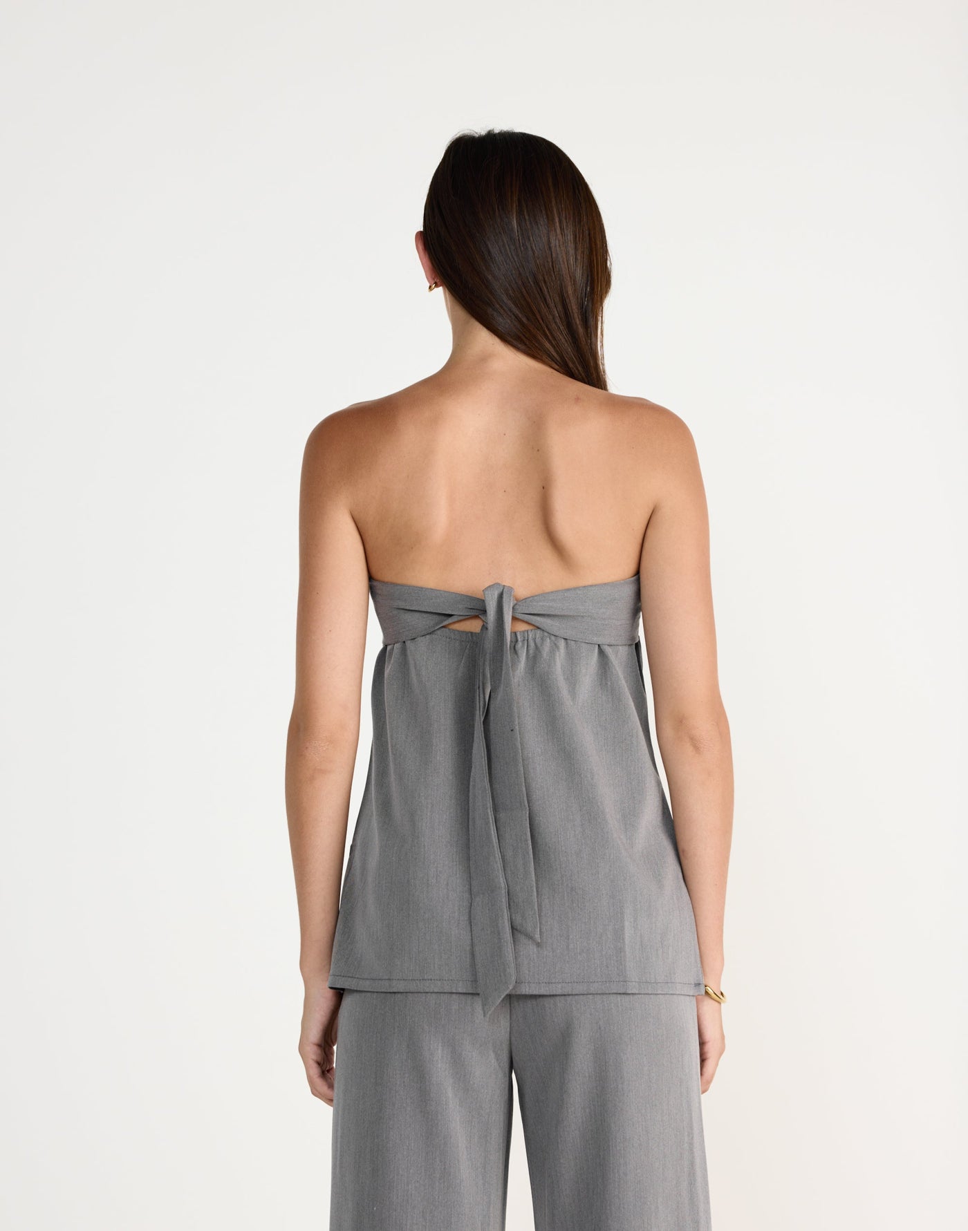 Kippa Top (Grey) | CHARCOAL EXCLUSIVE | Strapless oversized top with adjustable back tie - Women's Top - Charcoal Clothing