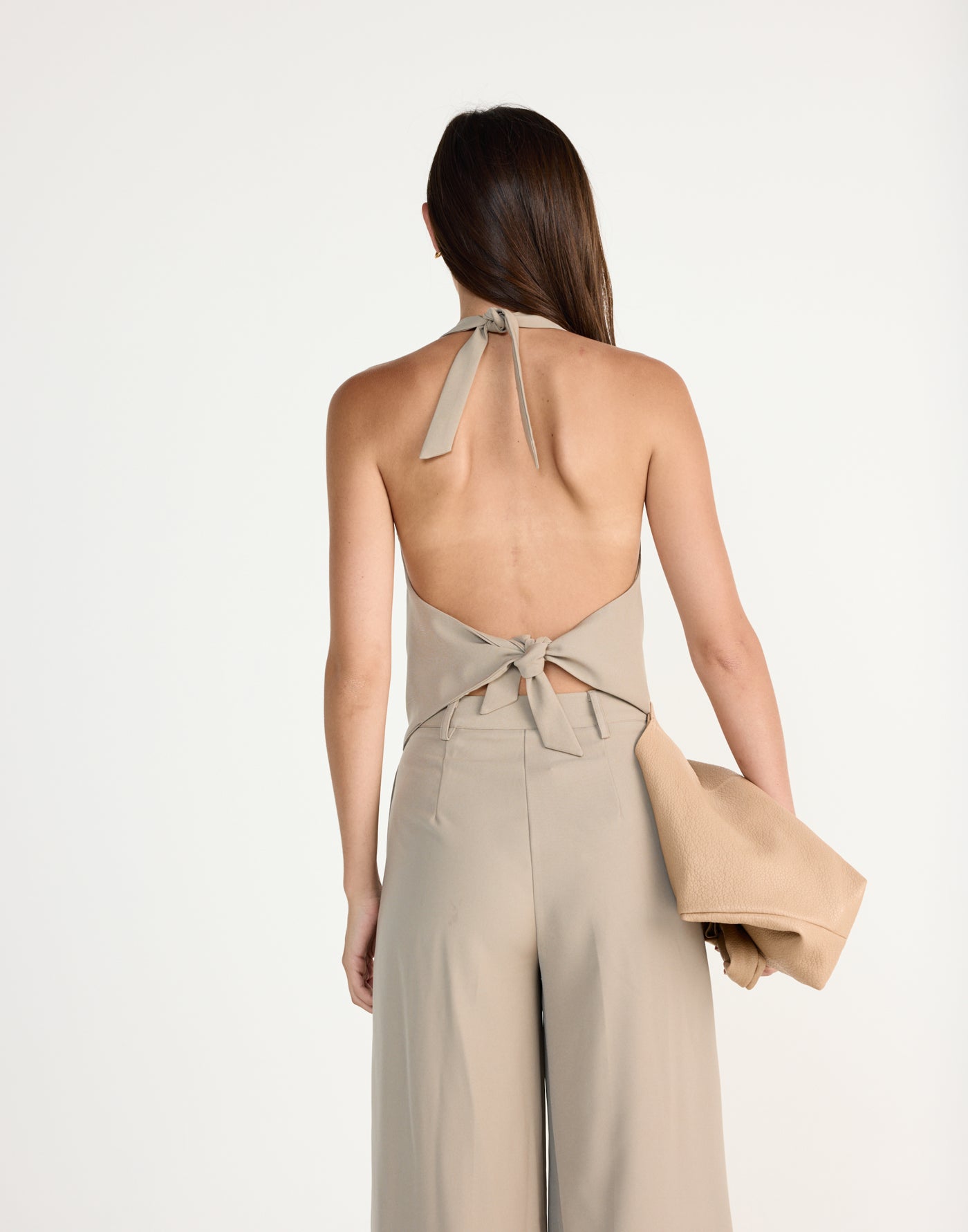 Grace Top (Dusty Sage) | CHARCOAL EXCLUSIVE | V-neckline halter neck top - Women's Top - Charcoal Clothing