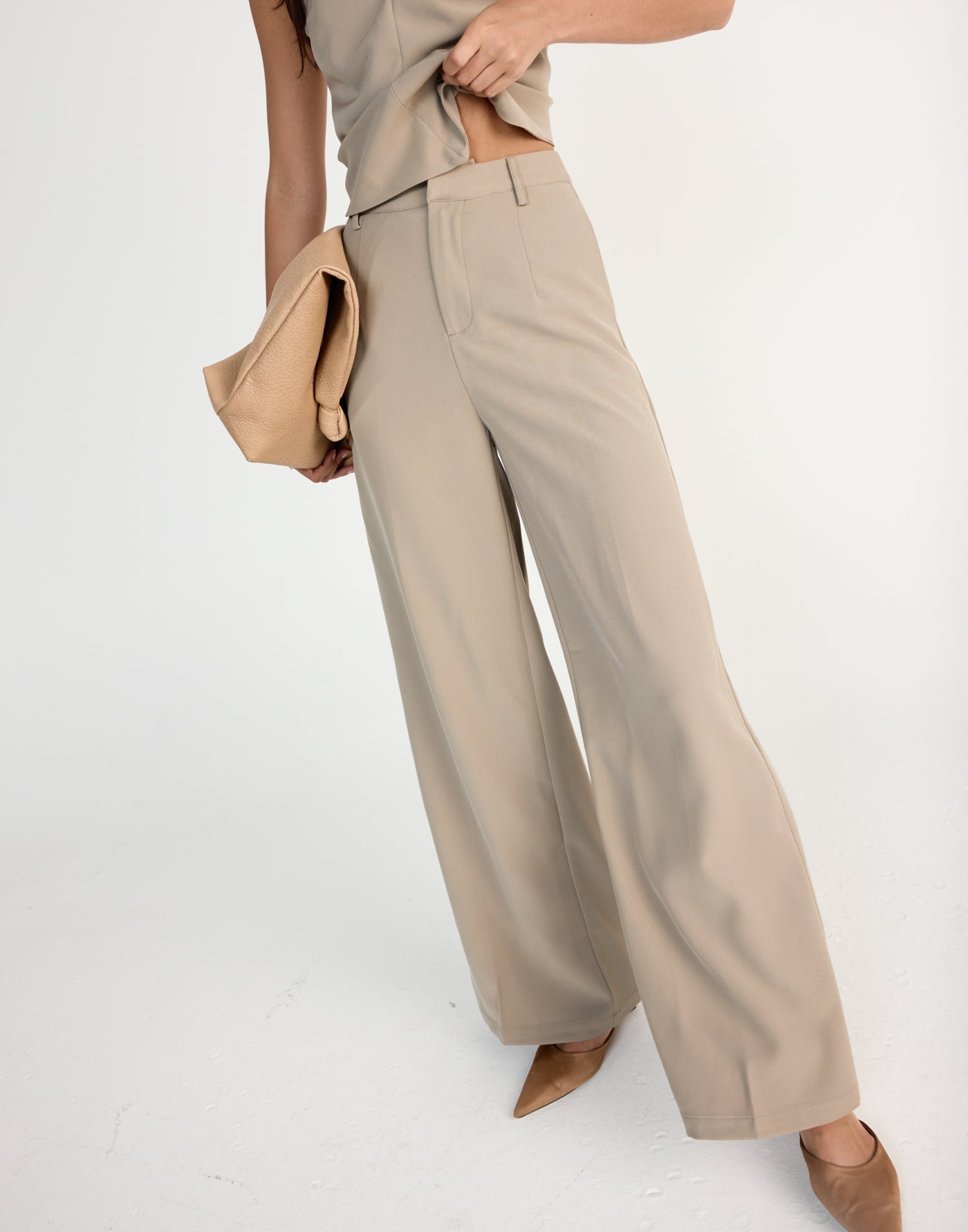 Grace Pants (Dusty Sage) | CHARCOAL EXCLUSIVE | High waisted straight leg pants - Women's Pants - Charcoal Clothing