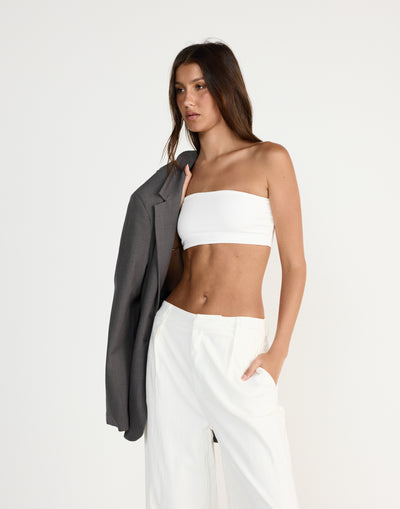 Maribel Bandeau Top (White) | CHARCOAL EXCLUSIVE | Strapless cropped bandeau top - Women's Top - Charcoal Clothing
