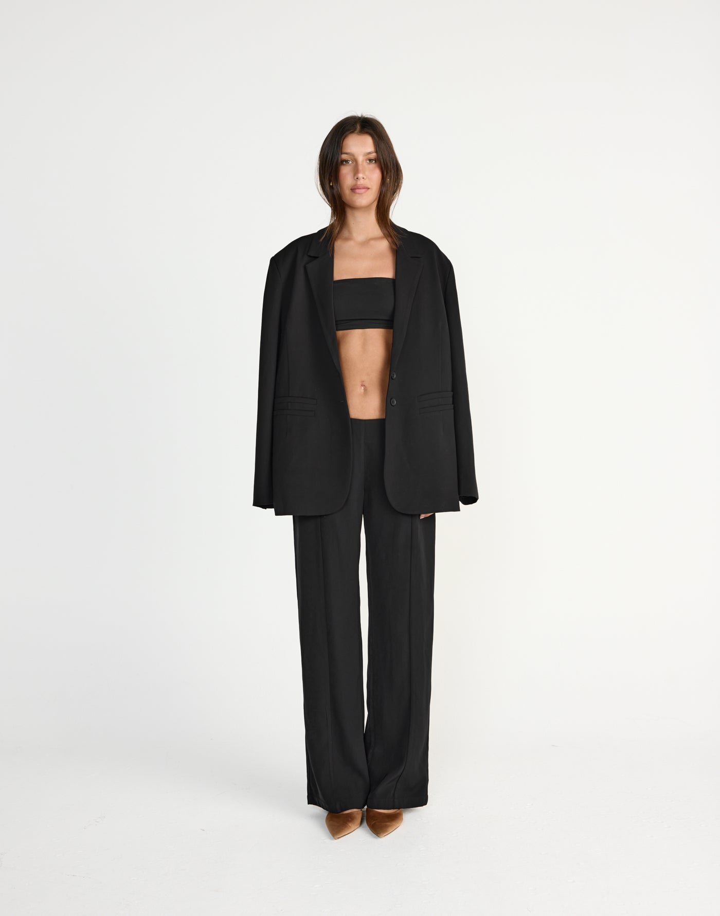 Maribel Bandeau Top (Black) | CHARCOAL EXCLUSIVE | Strapless cropped bandeau top - Women's Top - Charcoal Clothing