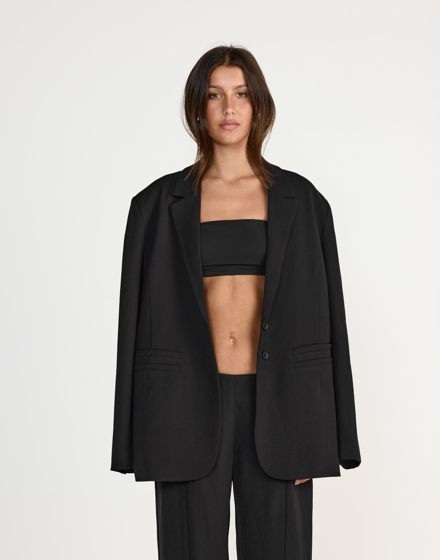 Maribel Bandeau Top (Black) | CHARCOAL EXCLUSIVE | Strapless cropped bandeau top - Women's Top - Charcoal Clothing