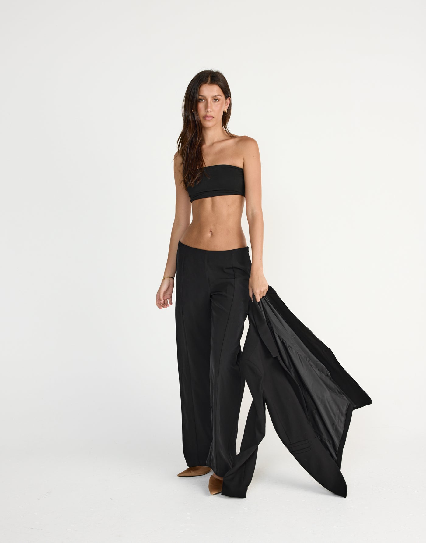 Maribel Bandeau Top (Black) | CHARCOAL EXCLUSIVE | Strapless cropped bandeau top - Women's Top - Charcoal Clothing