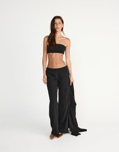 Maribel Bandeau Top (Black) | CHARCOAL EXCLUSIVE | Strapless cropped bandeau top - Women's Top - Charcoal Clothing