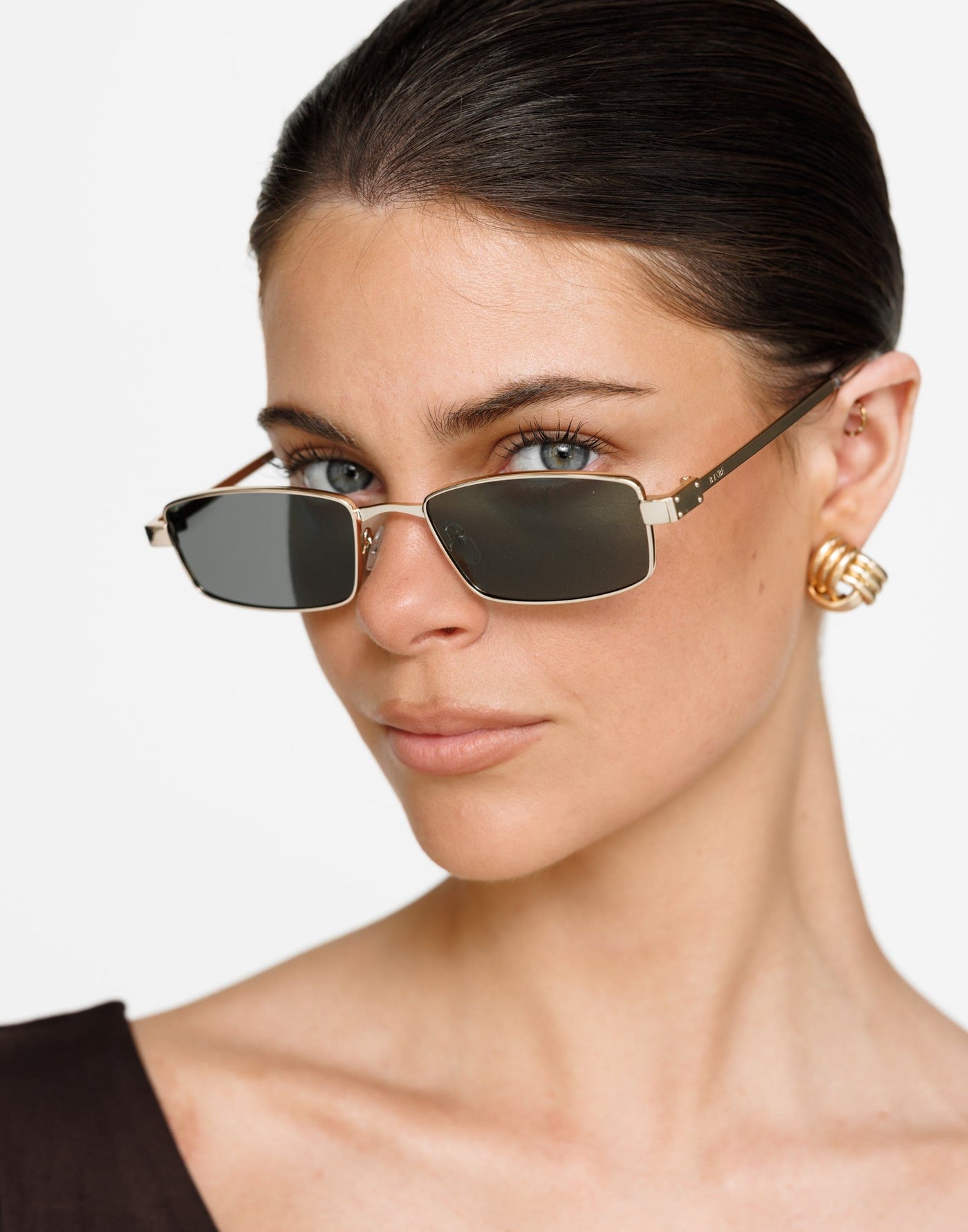 The Monroe Sunglasses (Gold-Green) - By Banbé - Women's Accessories - Charcoal Clothing