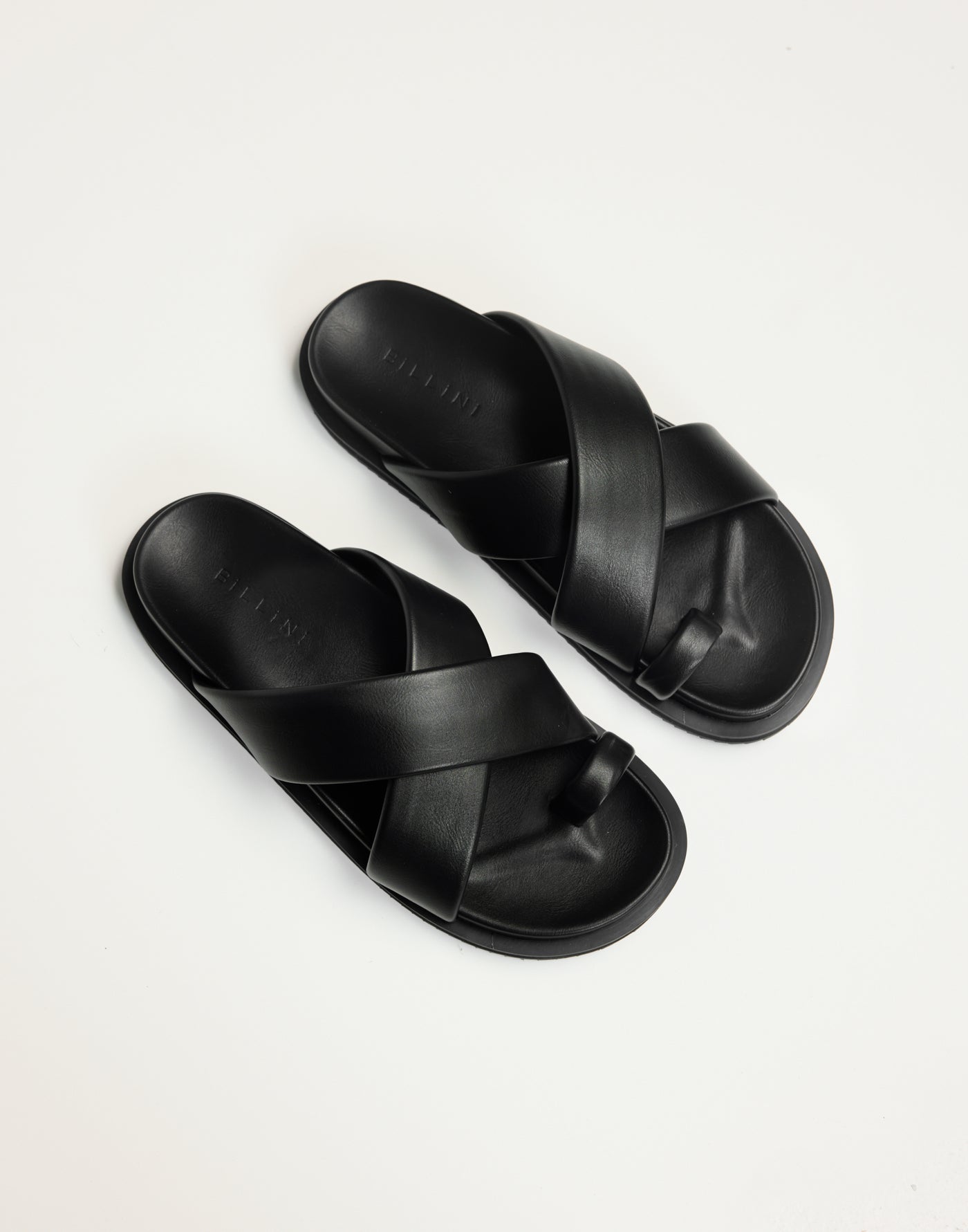 Trixie (Black) - By Billini - Crossover Straps Toe Cover Slides - Women's Shoes - Charcoal Clothing