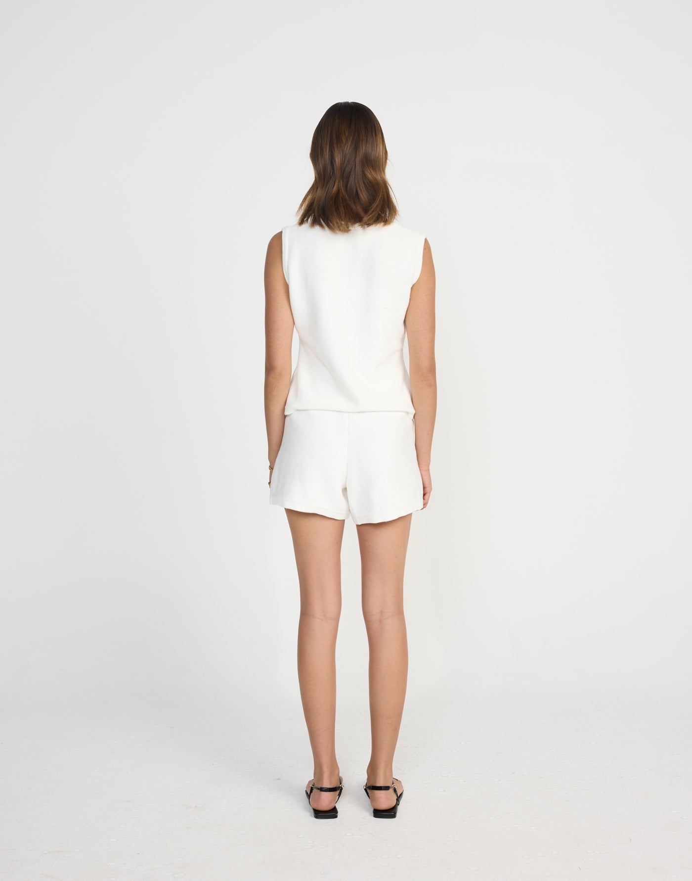 Tamia Shorts (White) | CHARCOAL Exclusive - Knit Loose Fitting Drawstring Shorts - Women's Shorts - Charcoal Clothing