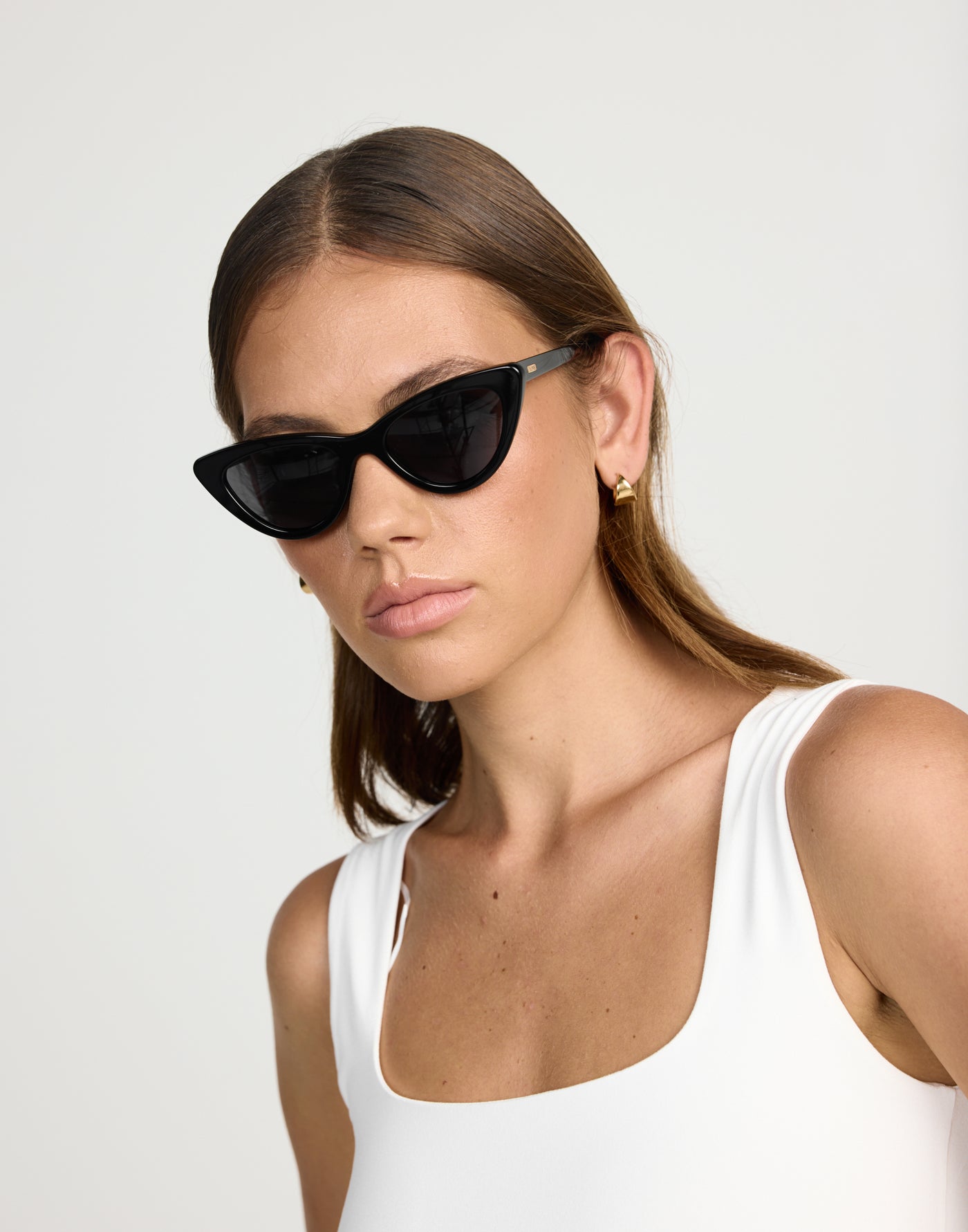 The Isla Sunglasses (Black Black) - By Banbe - Black Tinted Cate Eye Sunglasses - Women's Accessories - Charcoal Clothing