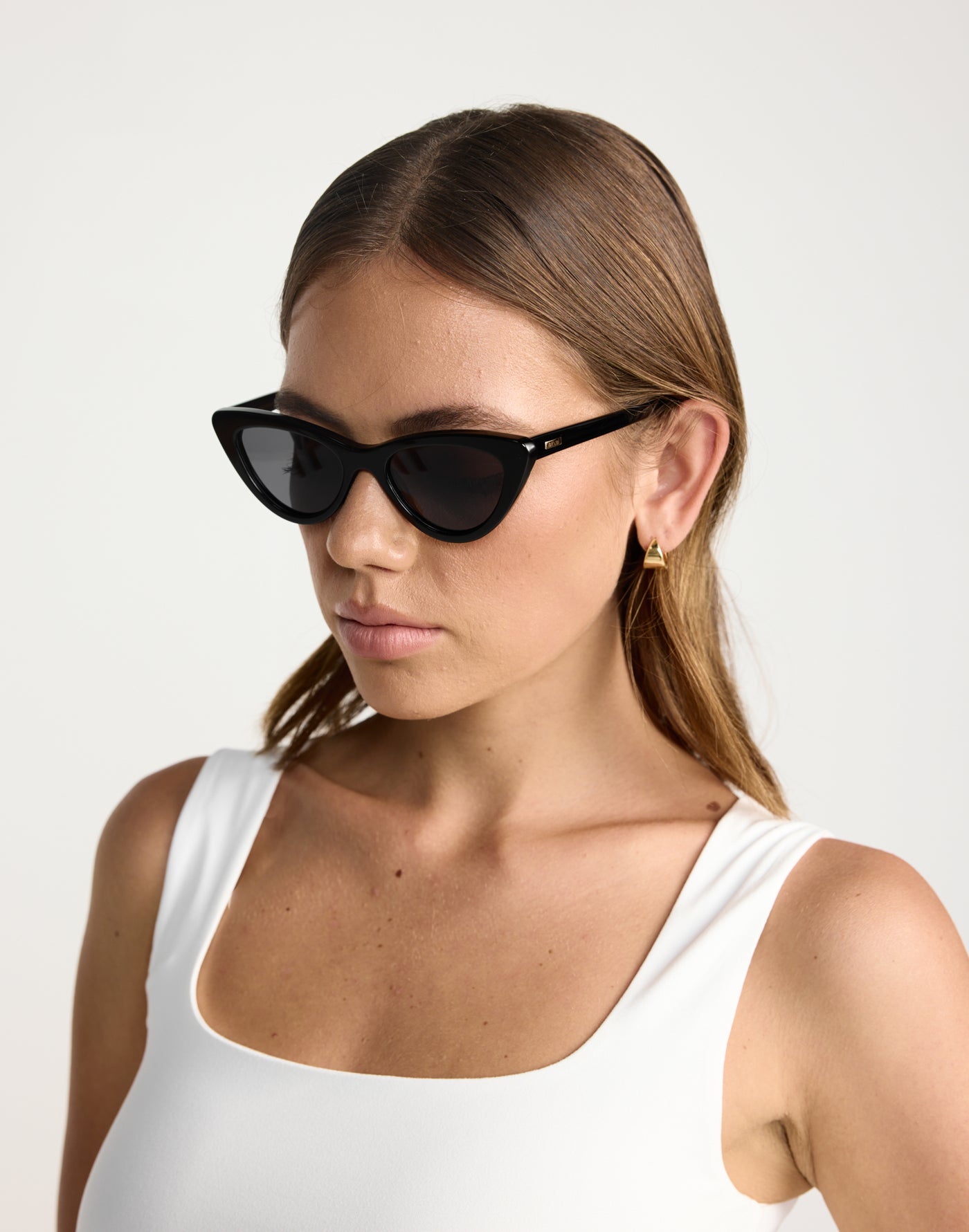 The Isla Sunglasses (Black Black) - By Banbe - Black Tinted Cate Eye Sunglasses - Women's Accessories - Charcoal Clothing