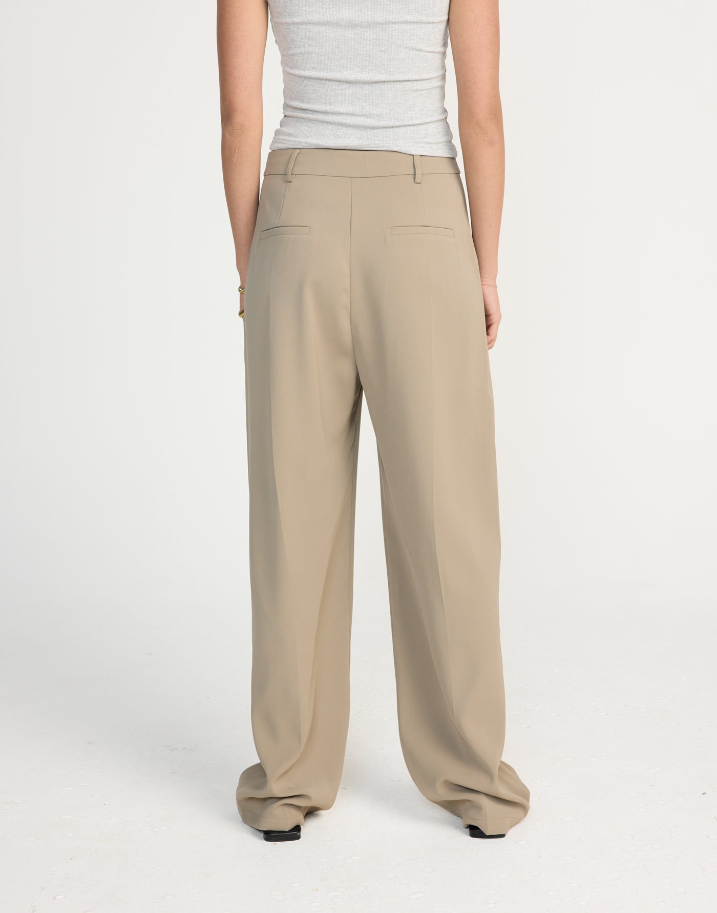Neva Pants (Mushroom) | CHARCOAL Exclusive - Straight Leg Mid Rise Suit Style Pants - Women's Pants - Charcoal Clothing