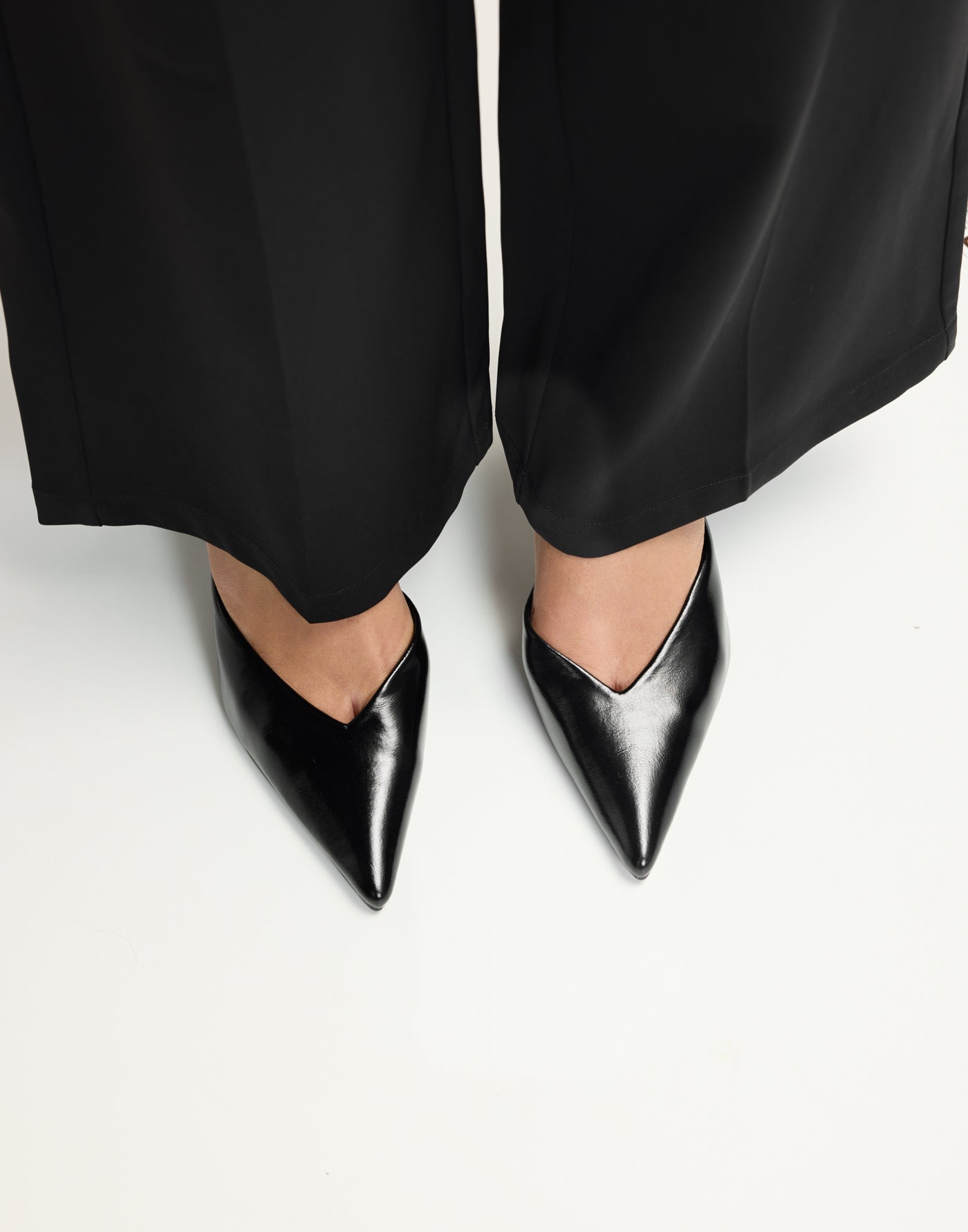 Karey (Black Shine) - By Billini - Black Pointed Toe Pump Heel - Women's Shoes - Charcoal Clothing