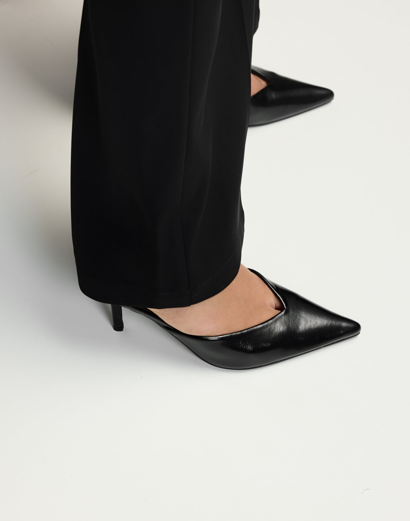 Karey (Black Shine) - By Billini - Black Pointed Toe Pump Heel - Women's Shoes - Charcoal Clothing