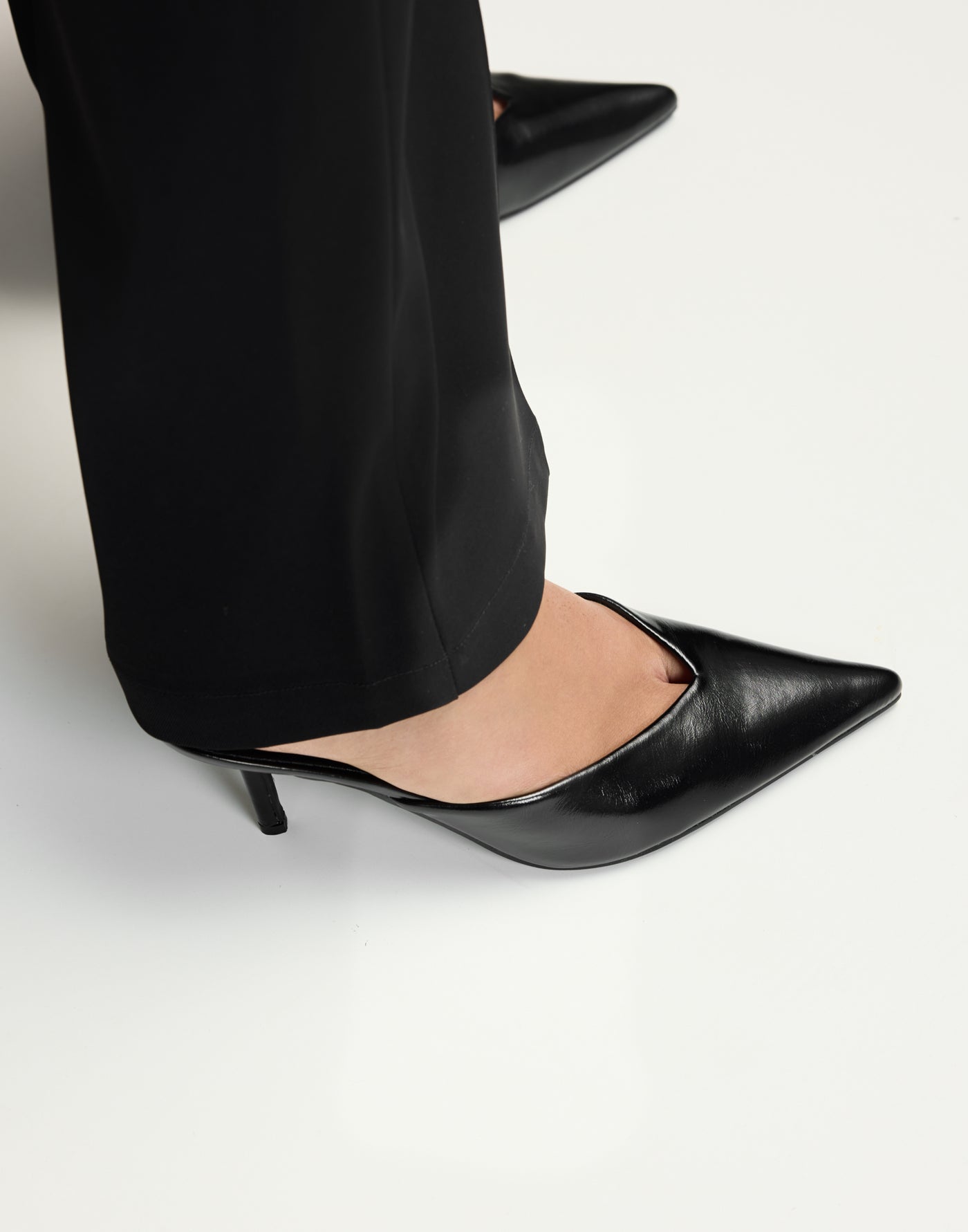 Karey (Black Shine) - By Billini - Black Pointed Toe Pump Heel - Women's Shoes - Charcoal Clothing