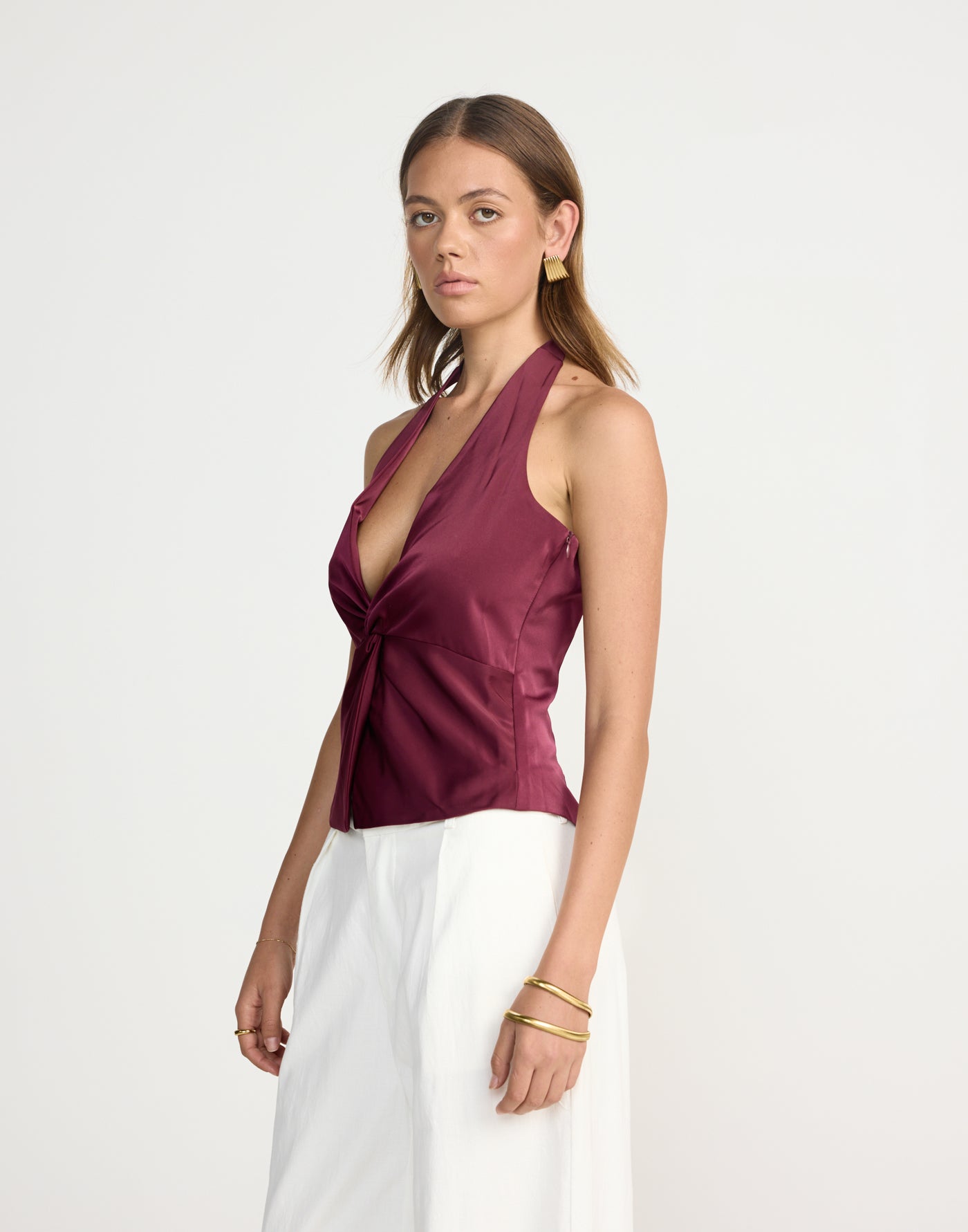 Cecil Top (Plum) | CHARCOAL Exclusive - Halter Top - Women's Top - Charcoal Clothing