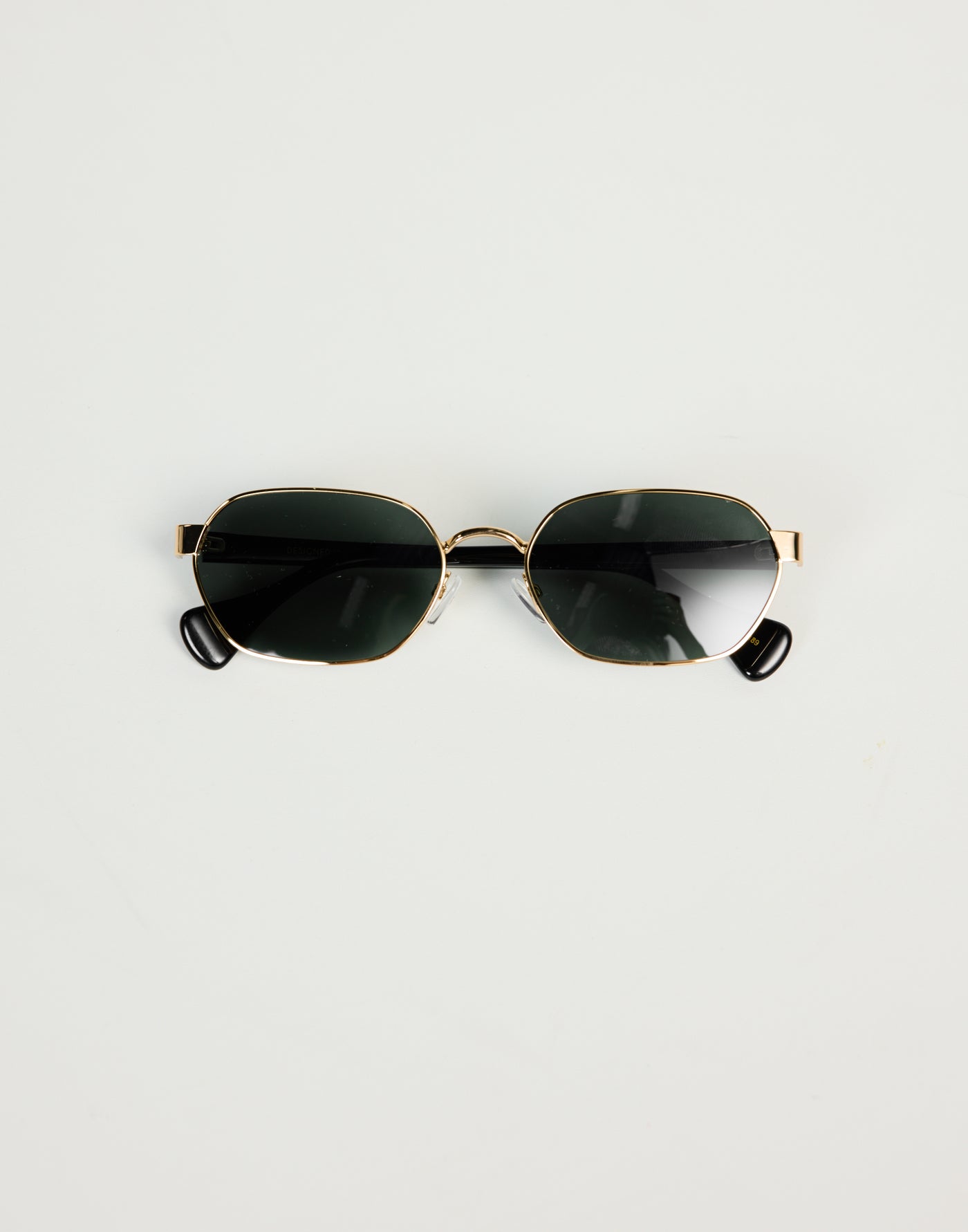 The Blake Sunglasses (Gold Dark Olive) - By Banbe - Gold Frame Olive Tinted Oval Frame Sunglasses - Women's Accessories - Charcoal Clothing