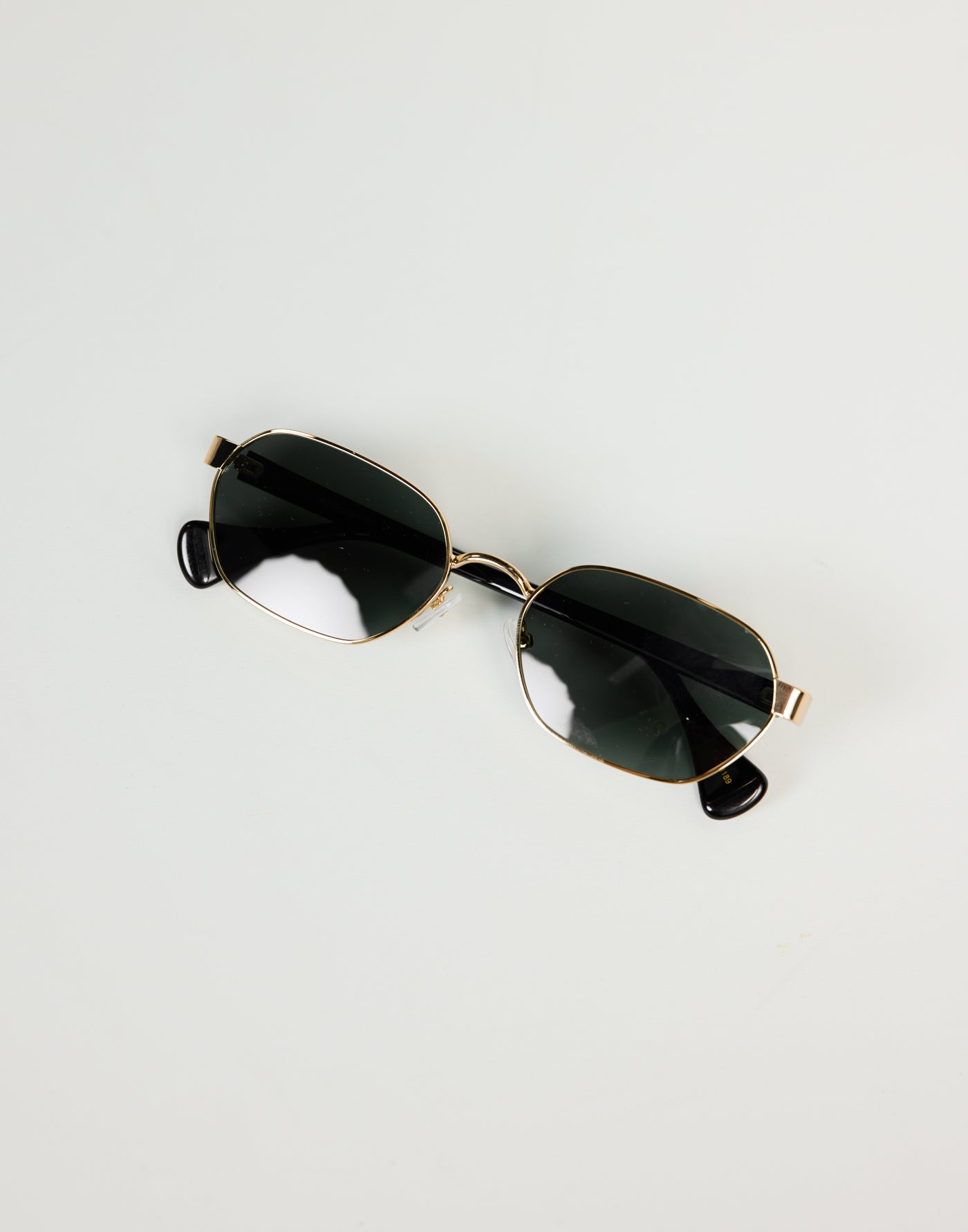 The Blake Sunglasses (Gold Dark Olive) - By Banbe - Gold Frame Olive Tinted Oval Frame Sunglasses - Women's Accessories - Charcoal Clothing