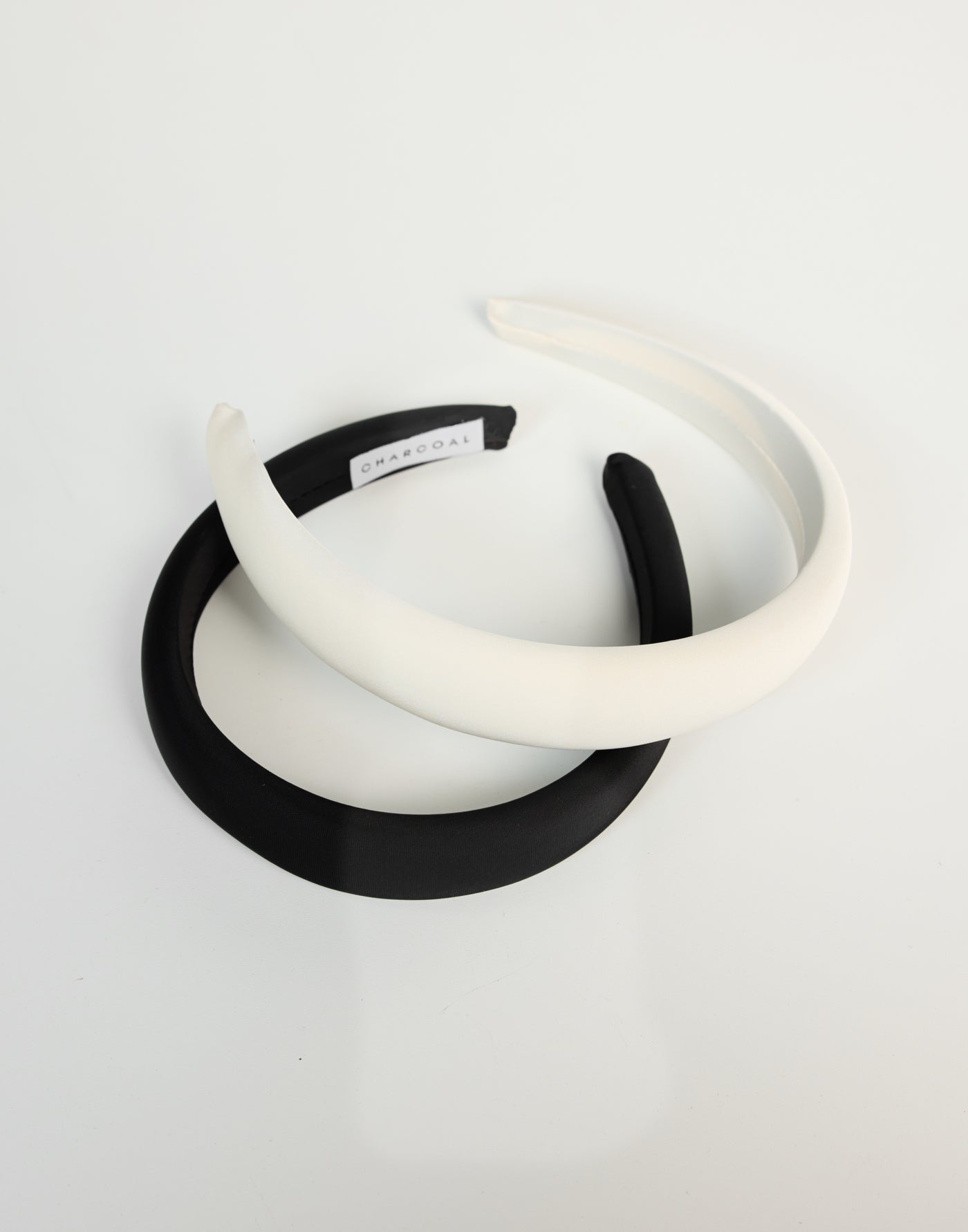 Christine Headband (Black) | CHARCOAL Exclusive - Satin Padded Headband - Women's Accessories - Charcoal Clothing
