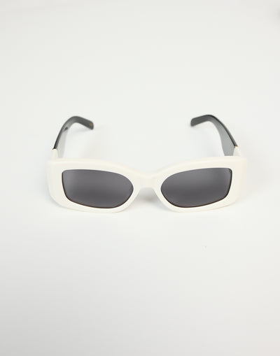 The Margot Sunglasses (Black Ivory) - By Banbe -White Frame Black Tinted Sunglasses - Women's Accessories - Charcoal Clothing